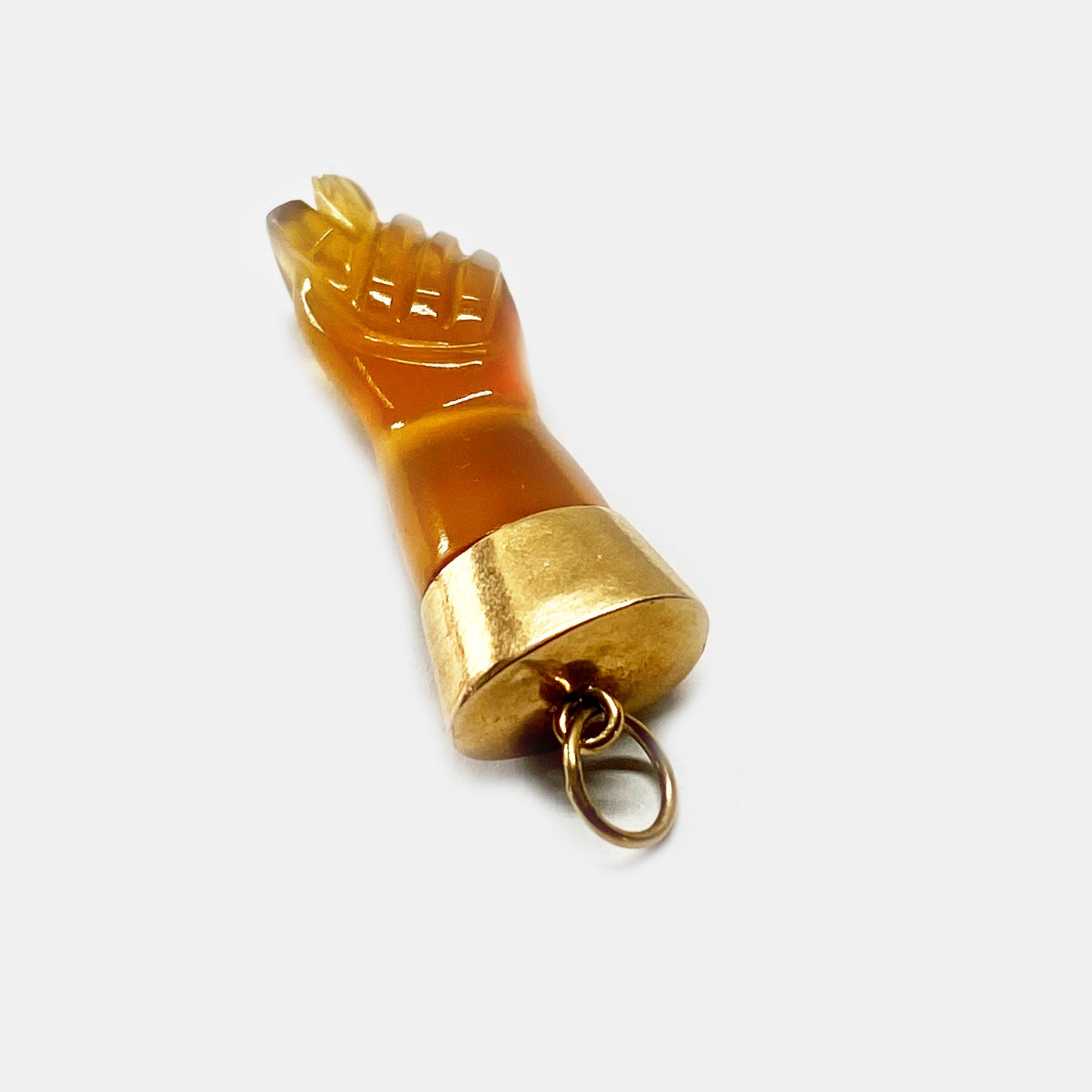 Vintage 14k Gold Carnelian - Agate Figa Charm
