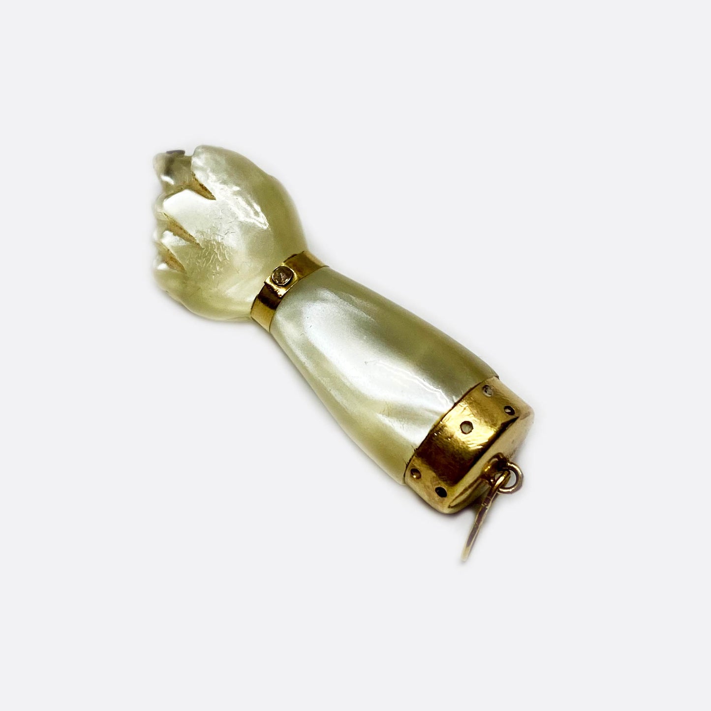 Vintage 14k Gold 1960s Resin Figa Charm