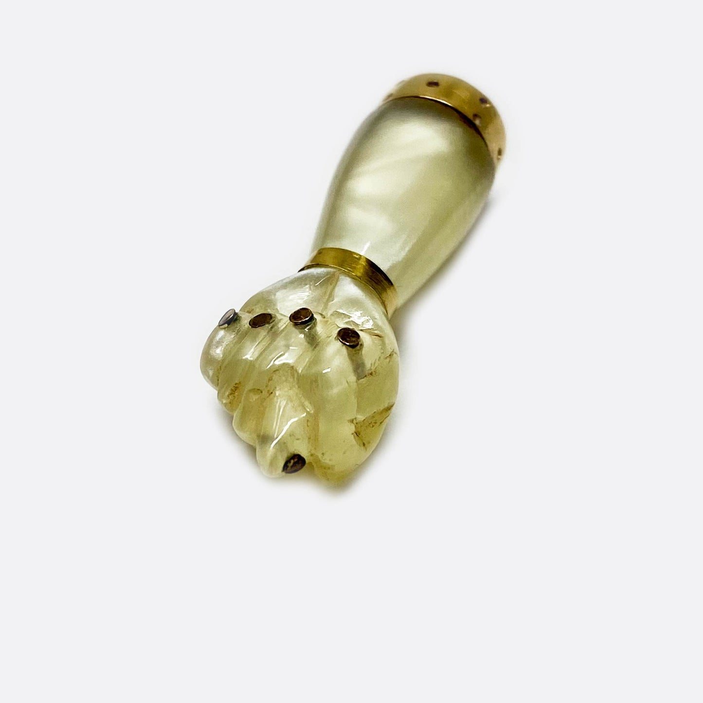 Vintage 14k Gold 1960s Resin Figa Charm