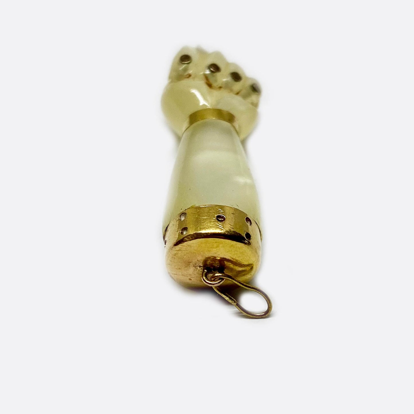 Vintage 14k Gold 1960s Resin Figa Charm