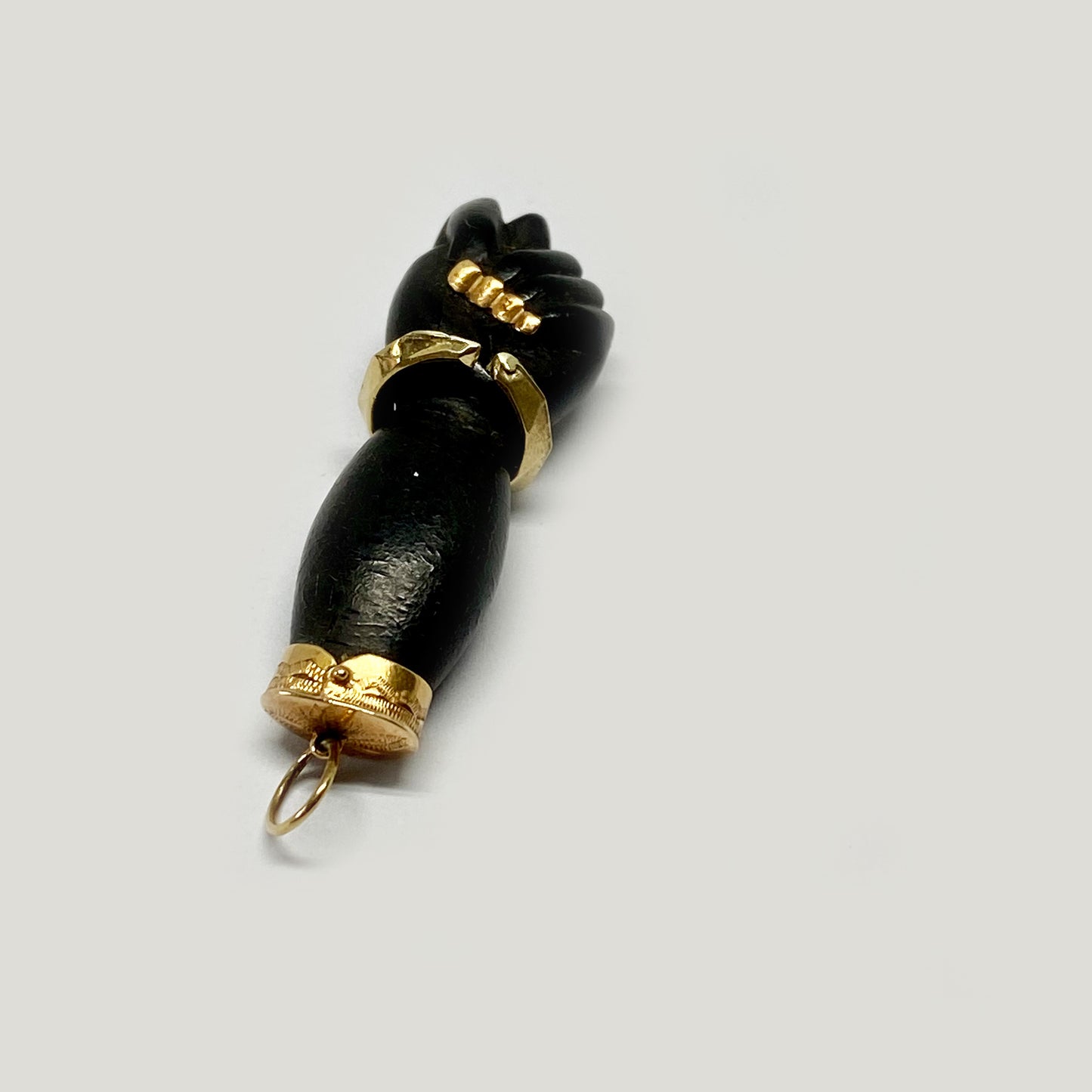Antique Black 14k Gold Figa Charm 1930s