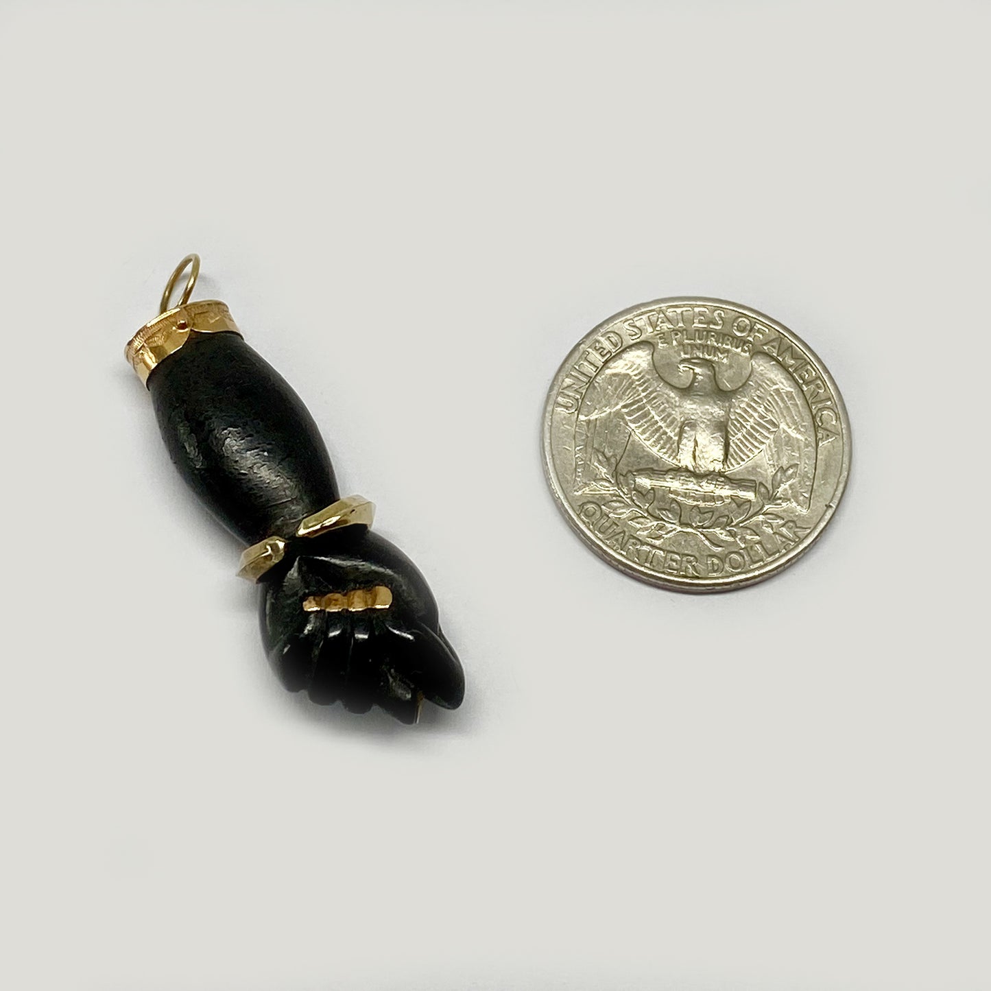 Antique Black 14k Gold Figa Charm 1930s