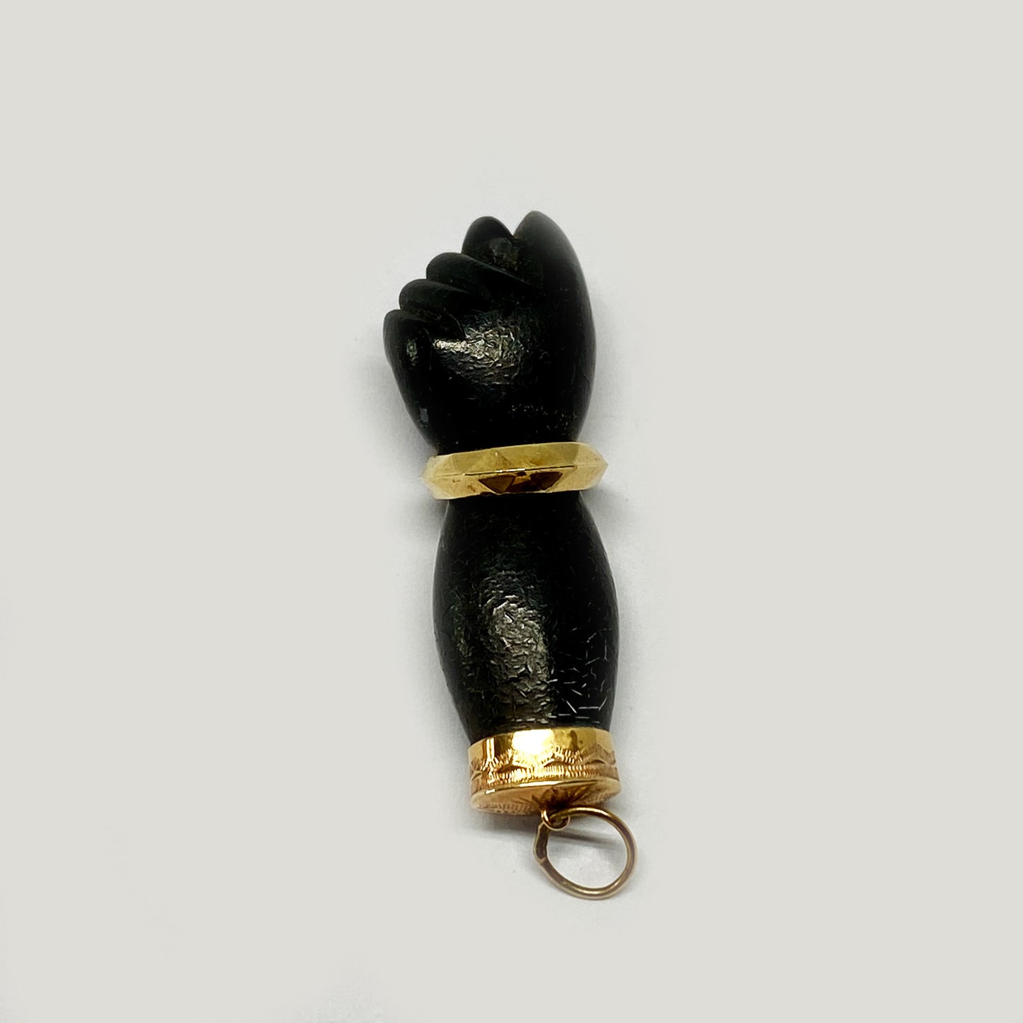 Antique Black 14k Gold Figa Charm 1930s