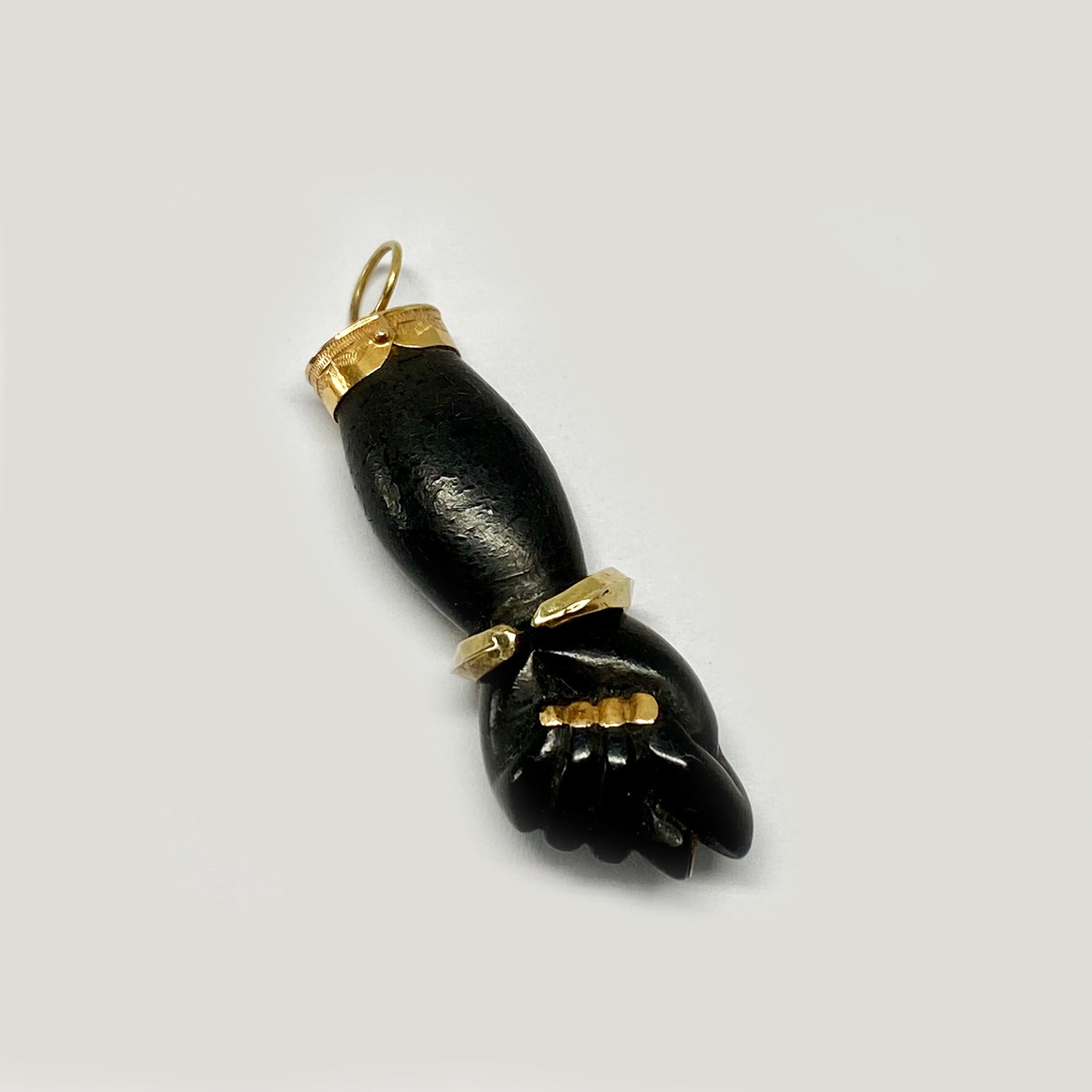 Antique Black 14k Gold Figa Charm 1930s