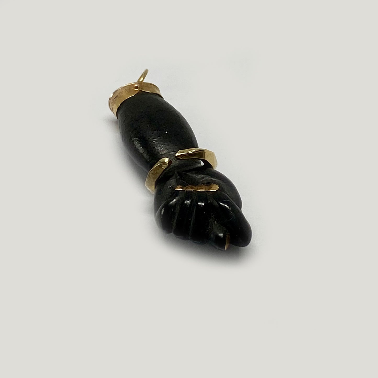 Antique Black 14k Gold Figa Charm 1930s