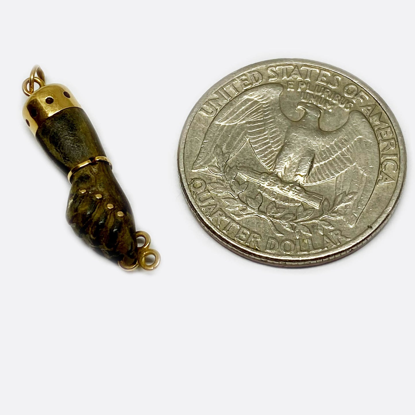 Victorian 18k Gold Wood Figa Charm