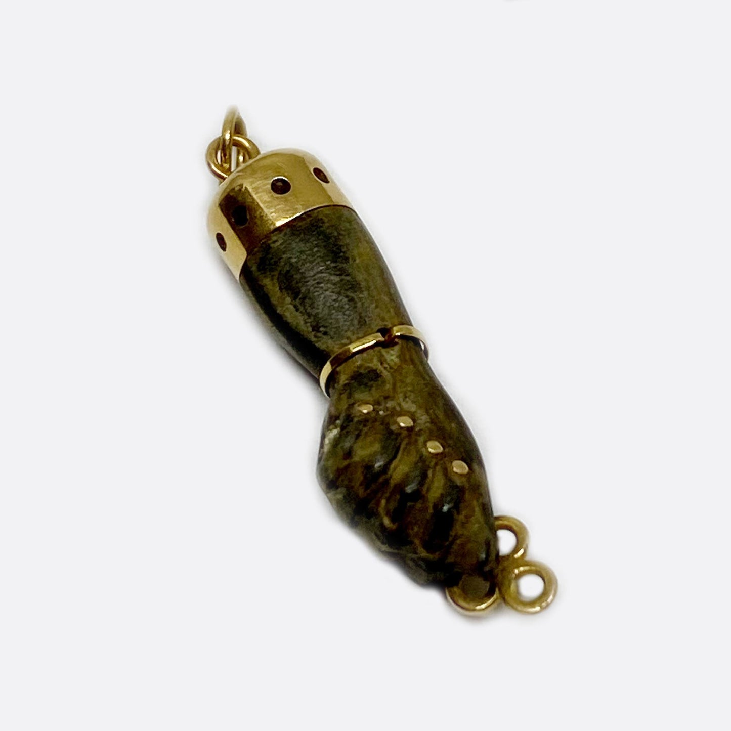 Victorian 18k Gold Wood Figa Charm
