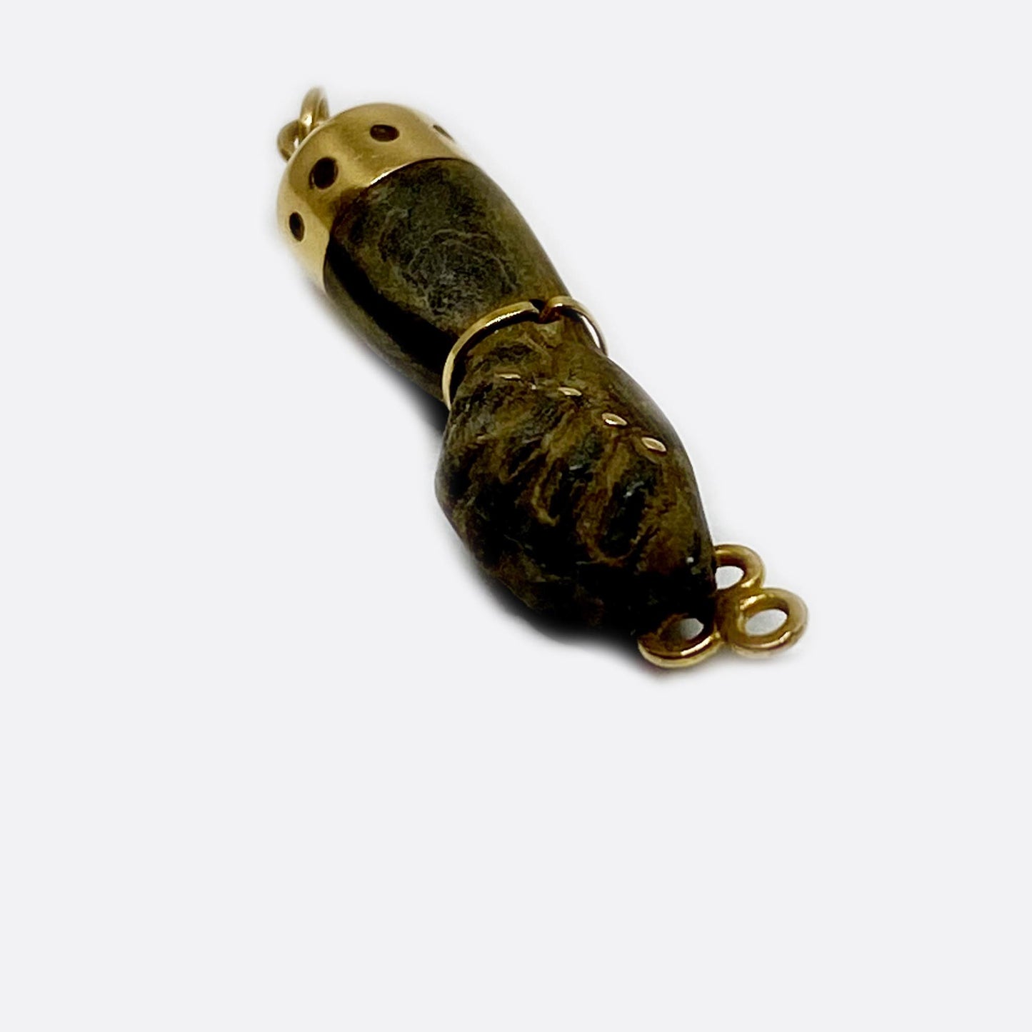 Victorian 18k Gold Wood Figa Charm