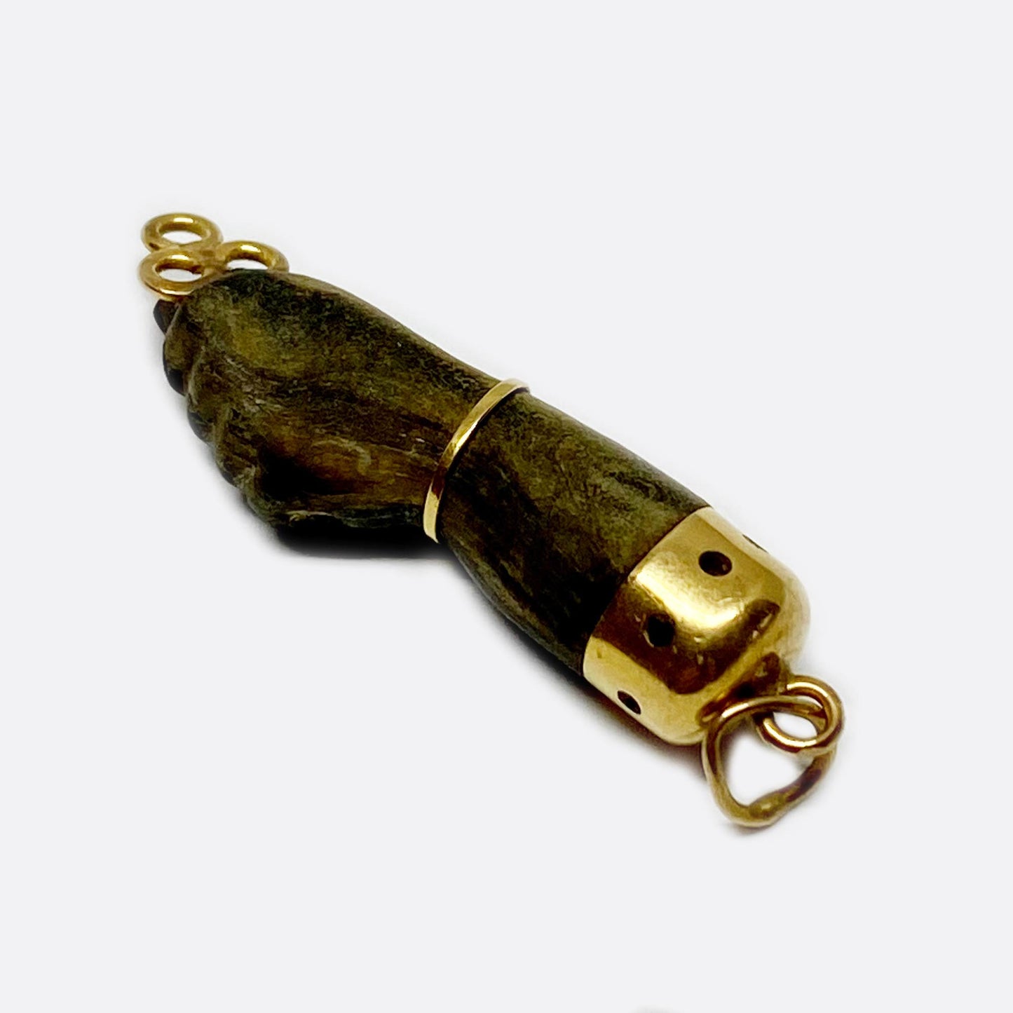 Victorian 18k Gold Wood Figa Charm