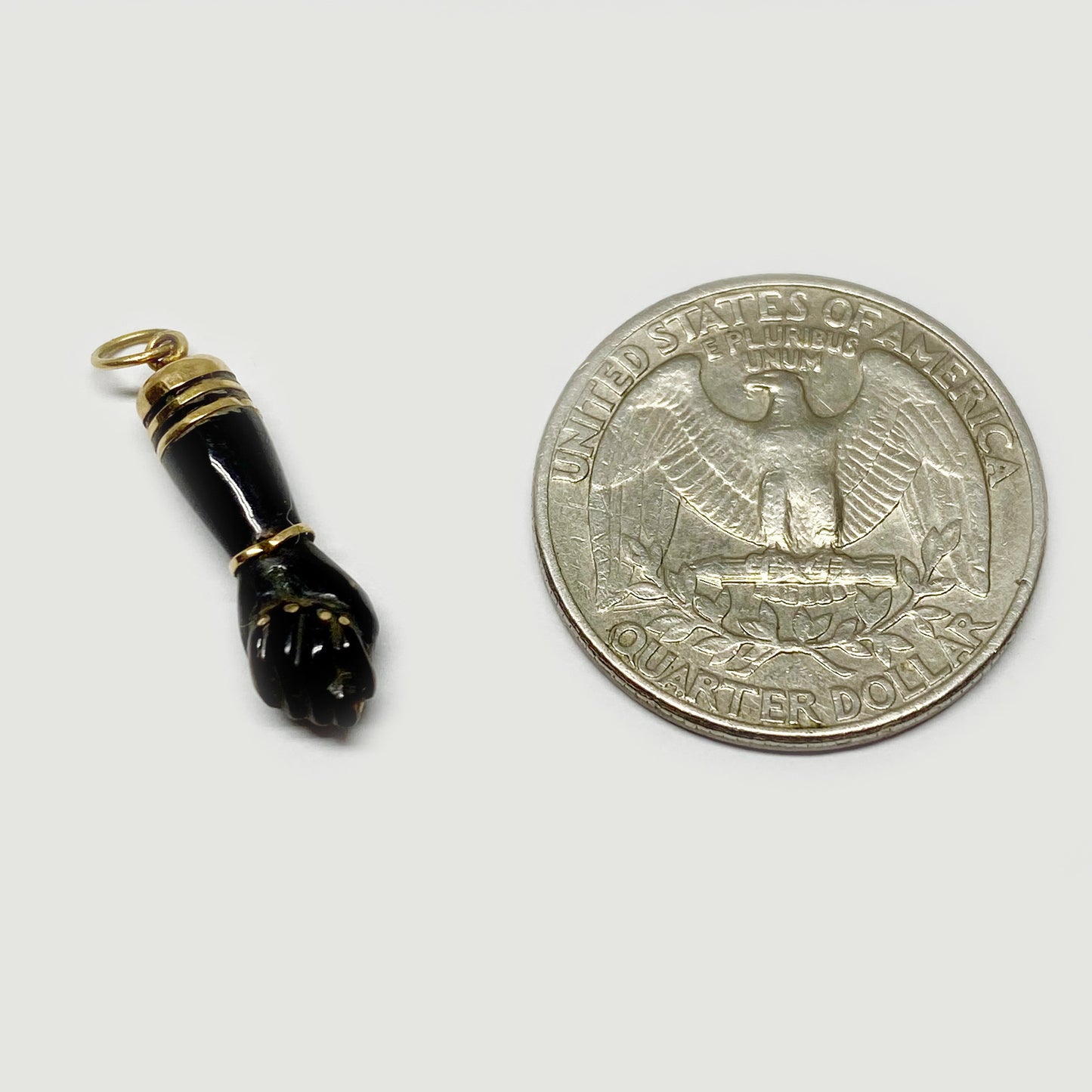 Vintage 14k Gold Brown Bakelite Small Figa Charm