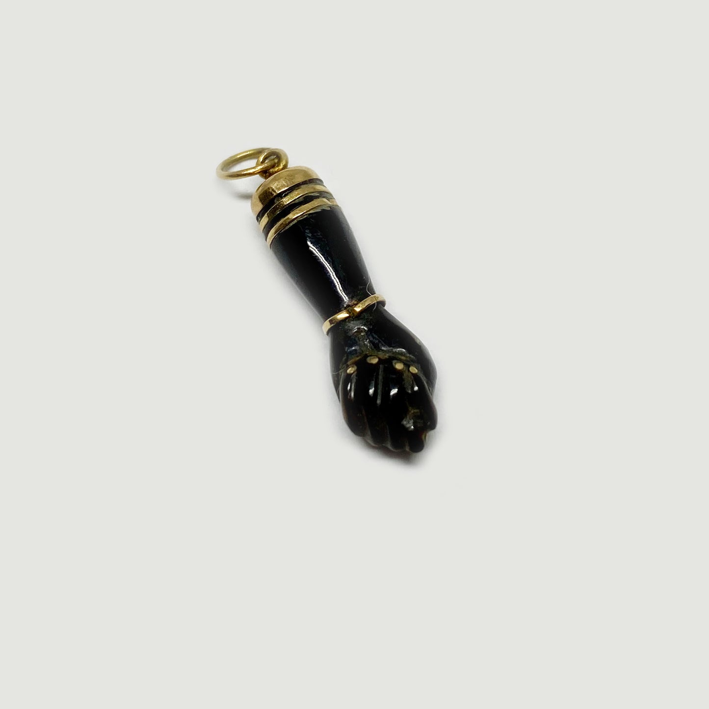 Vintage 14k Gold Brown Bakelite Small Figa Charm