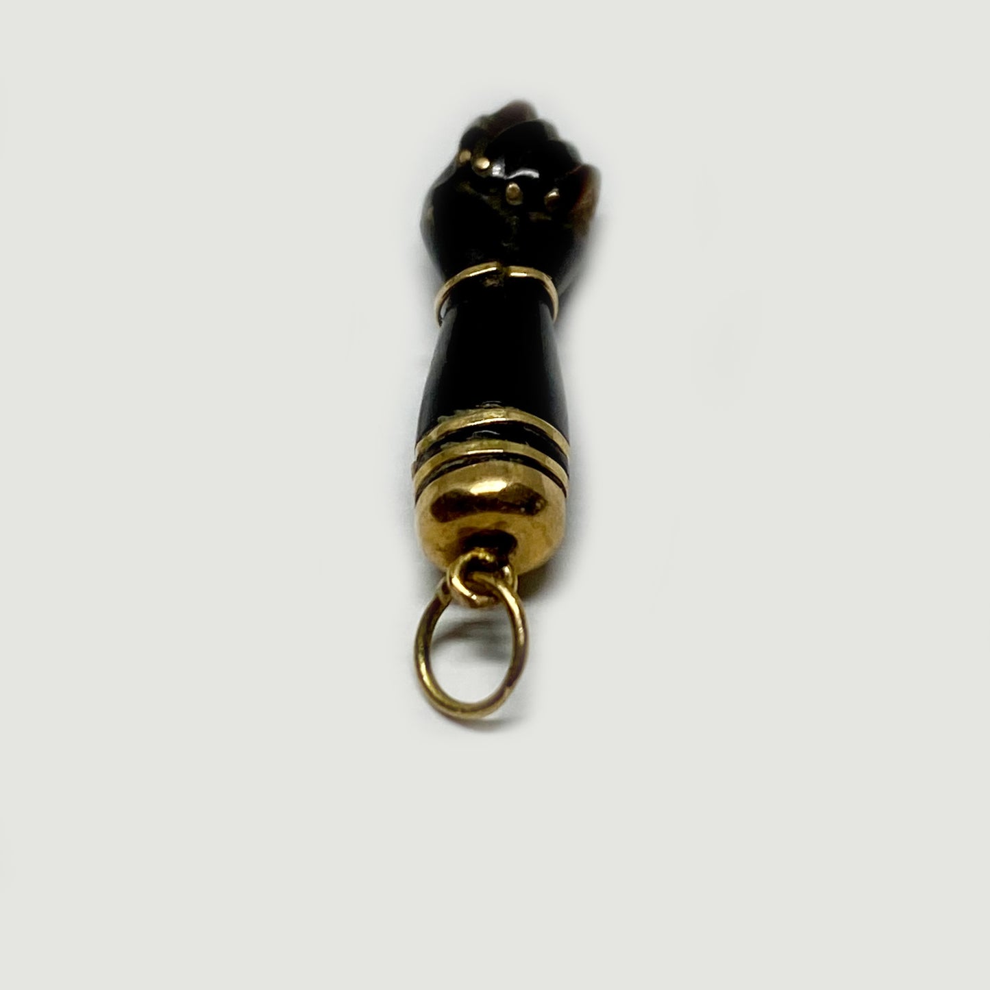 Vintage 14k Gold Brown Bakelite Small Figa Charm
