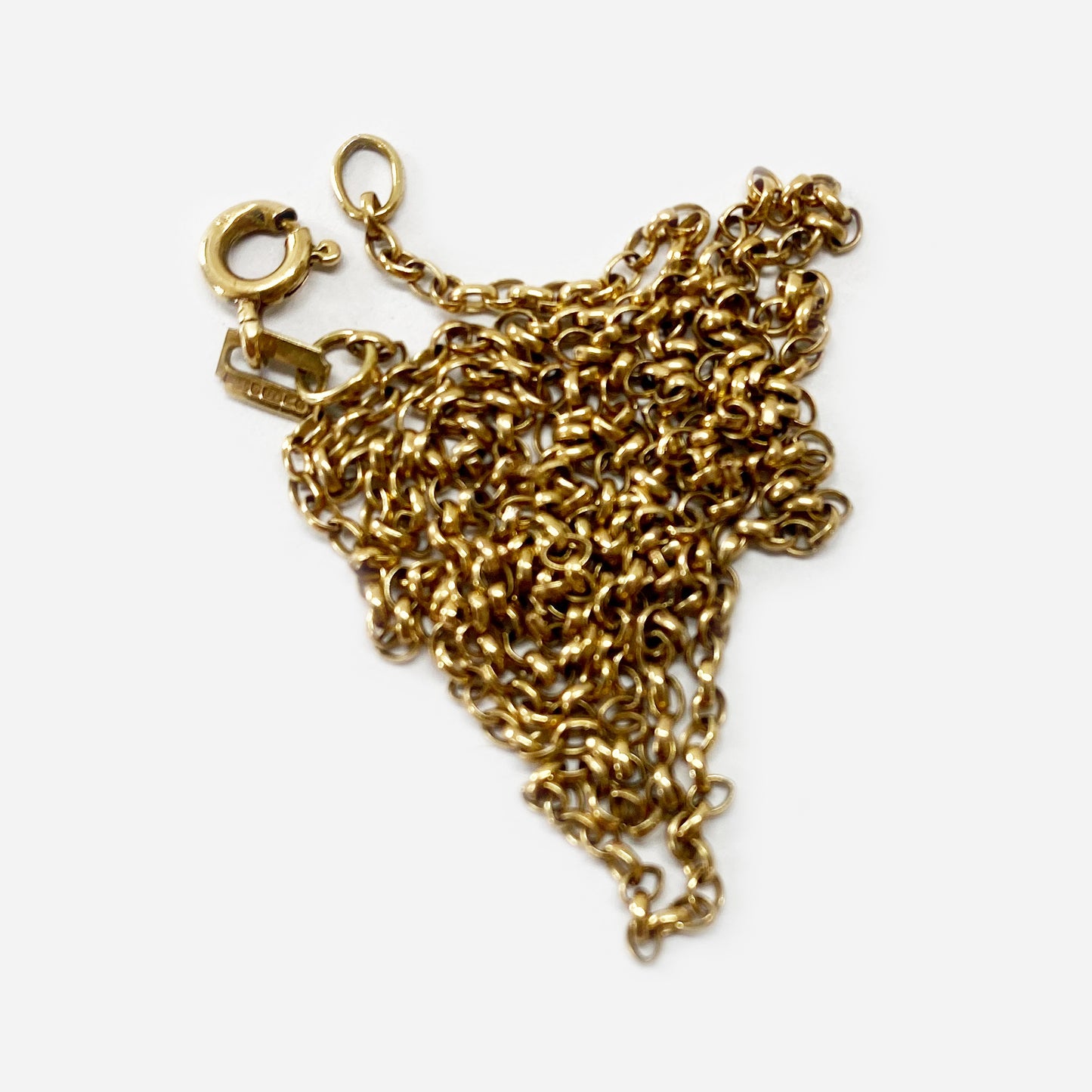 Vintage 9k Solid Gold Rolo Necklace Chain