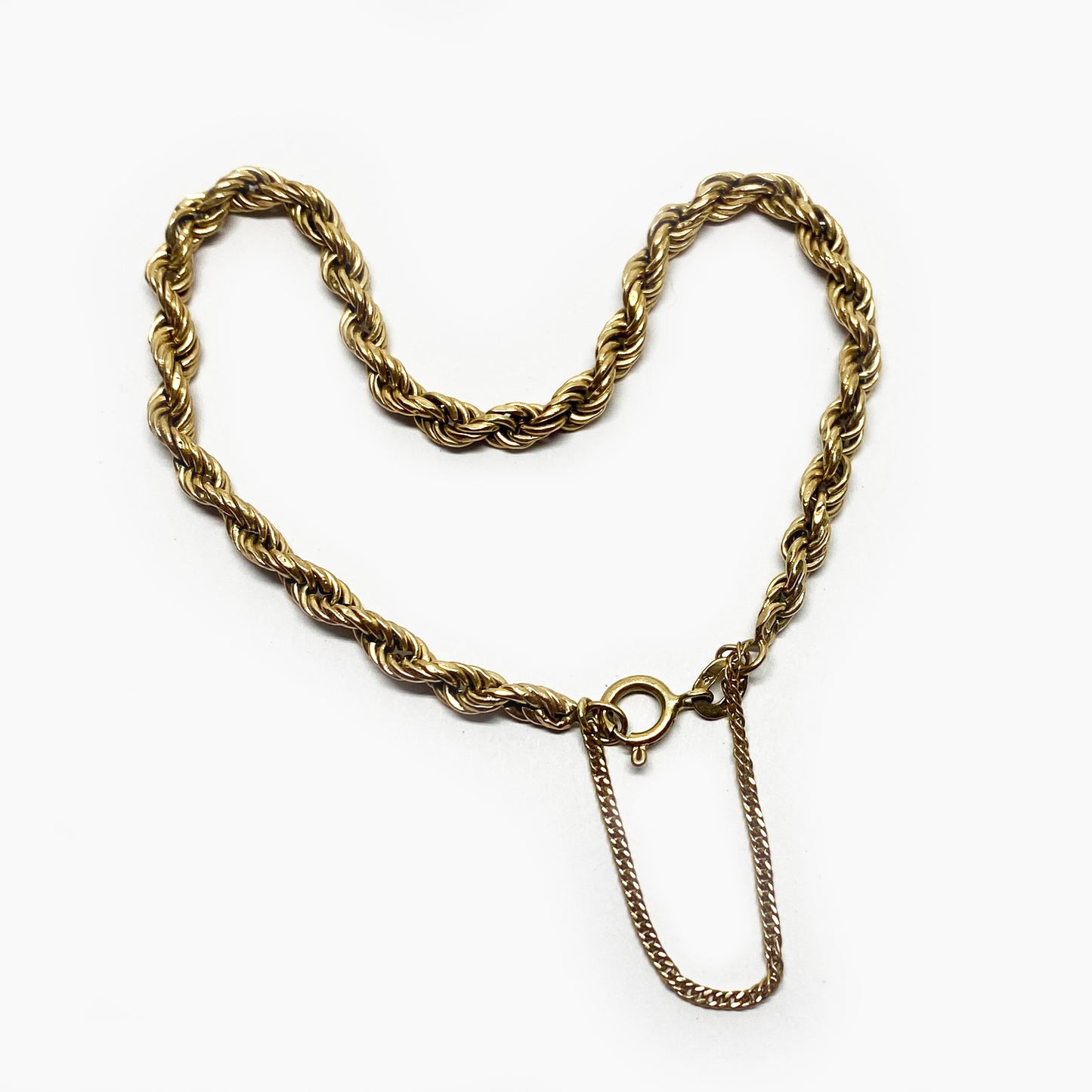 Vintage 1980’s 9k Gold Rope Chain Bracelet