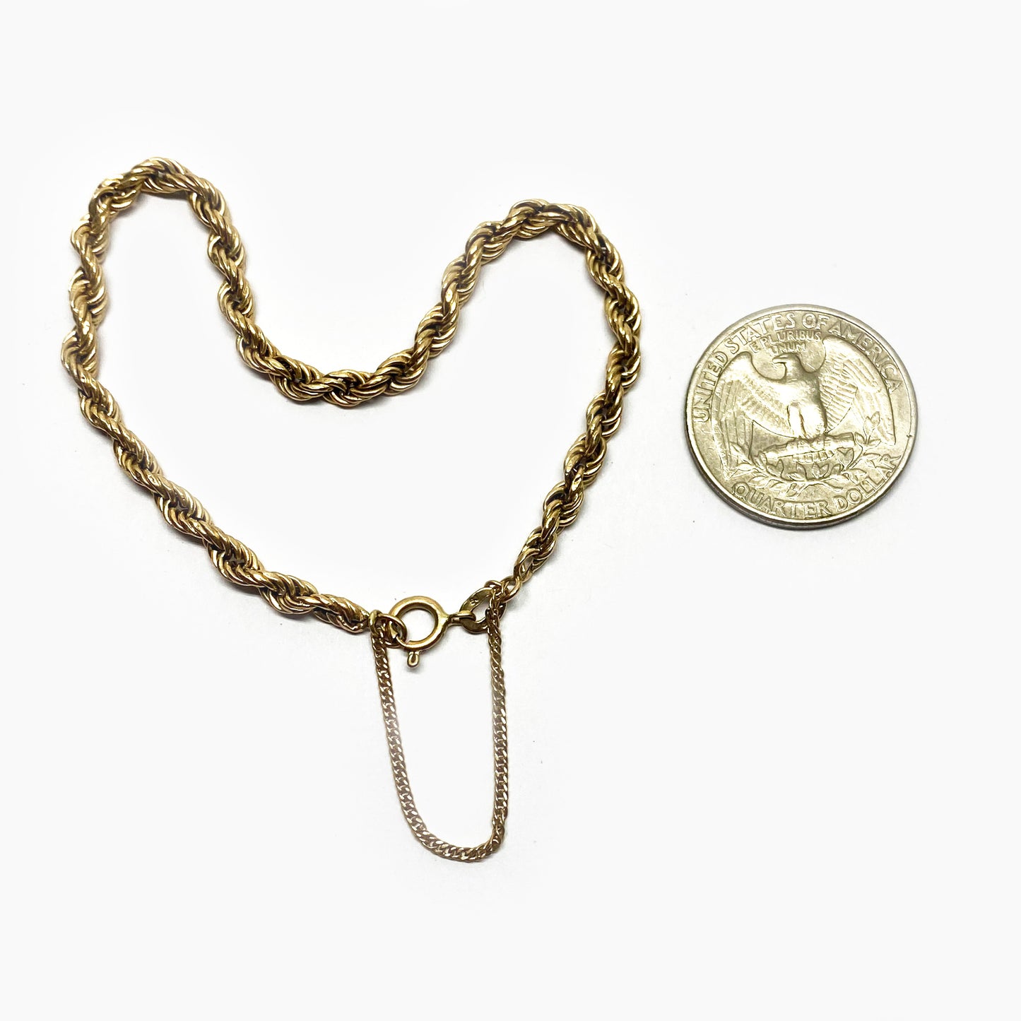 Vintage 1980’s 9k Gold Rope Chain Bracelet