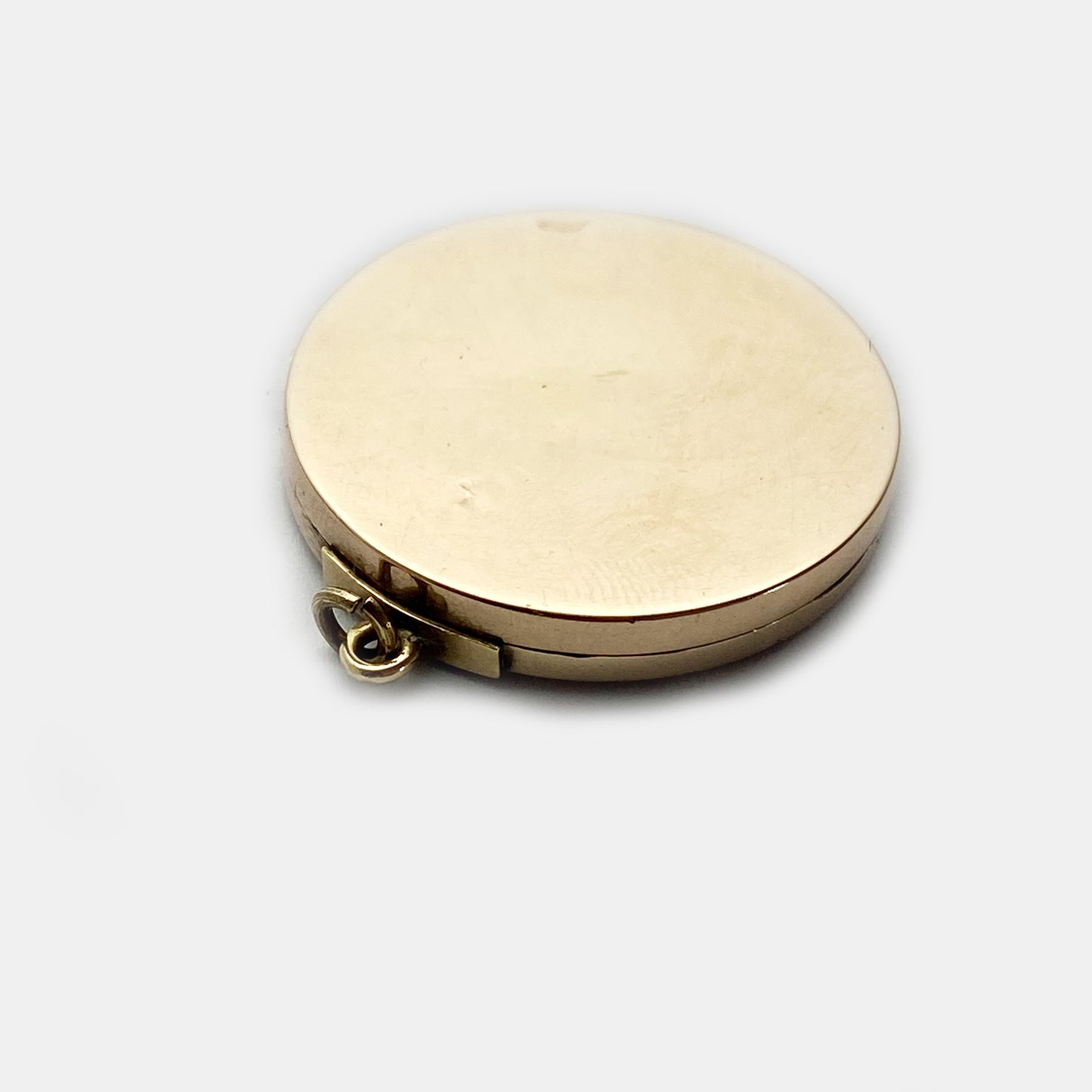 Antique Edwardian Ruby Seed Pearl 10k Gold Locket Pendant