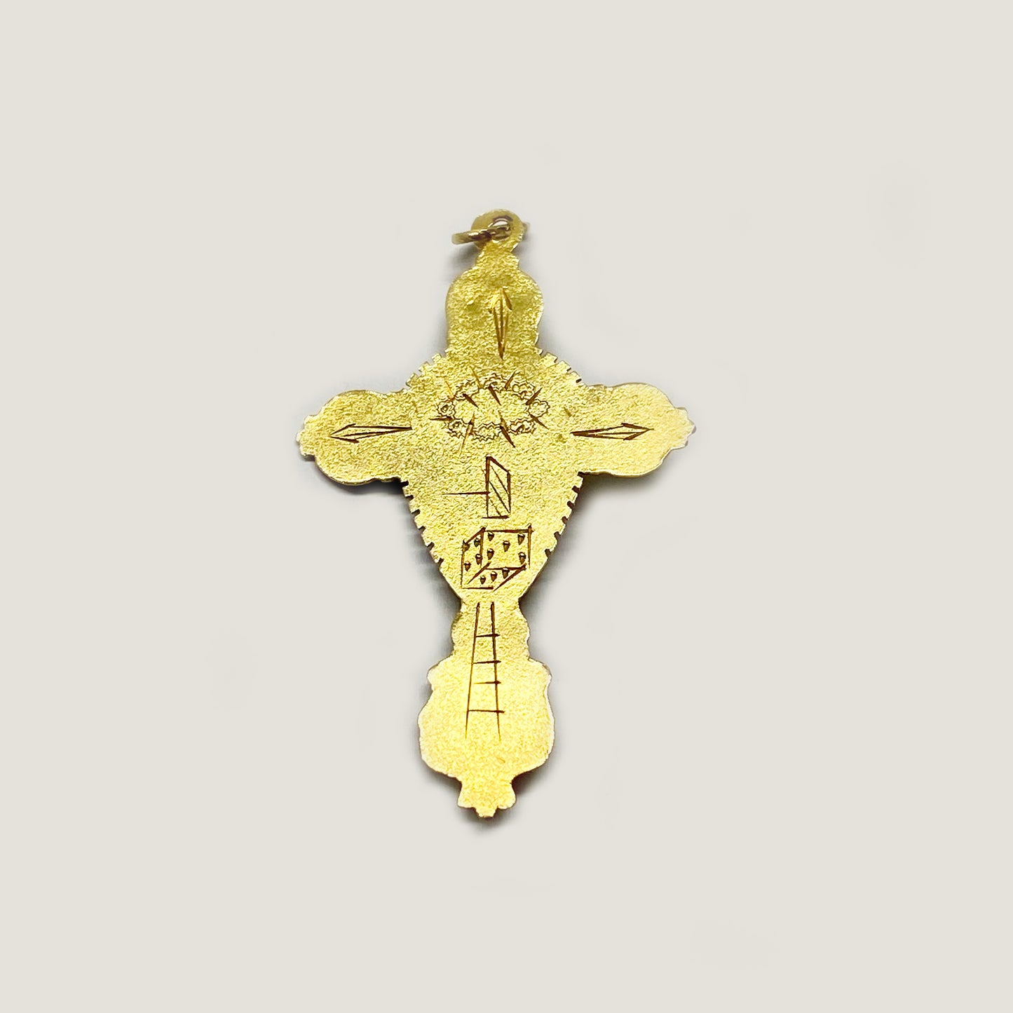 Antique 18k Victorian Cross, Raised Halo Jesus