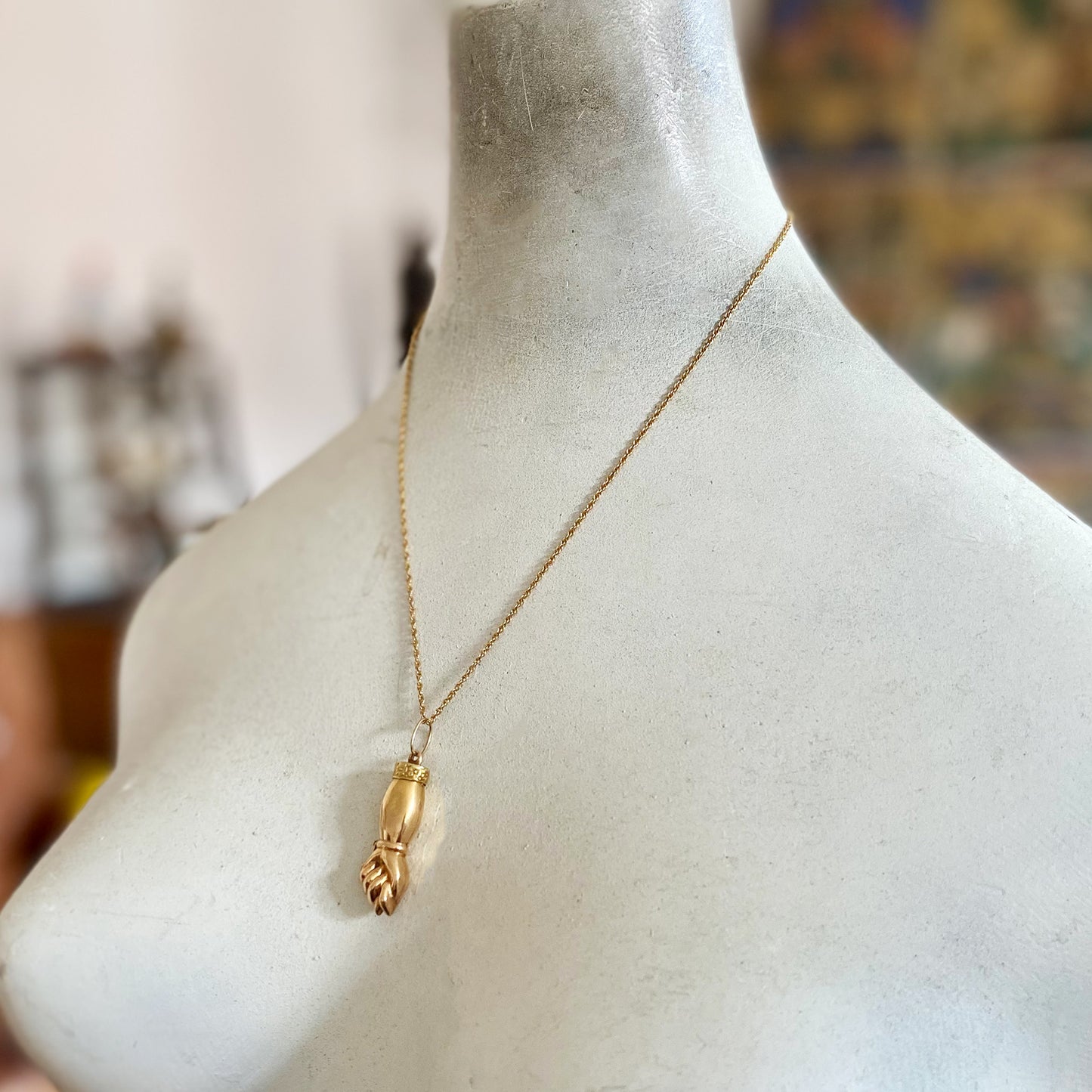 Vintage Puffy 18k Gold Figa Charm - Number 13