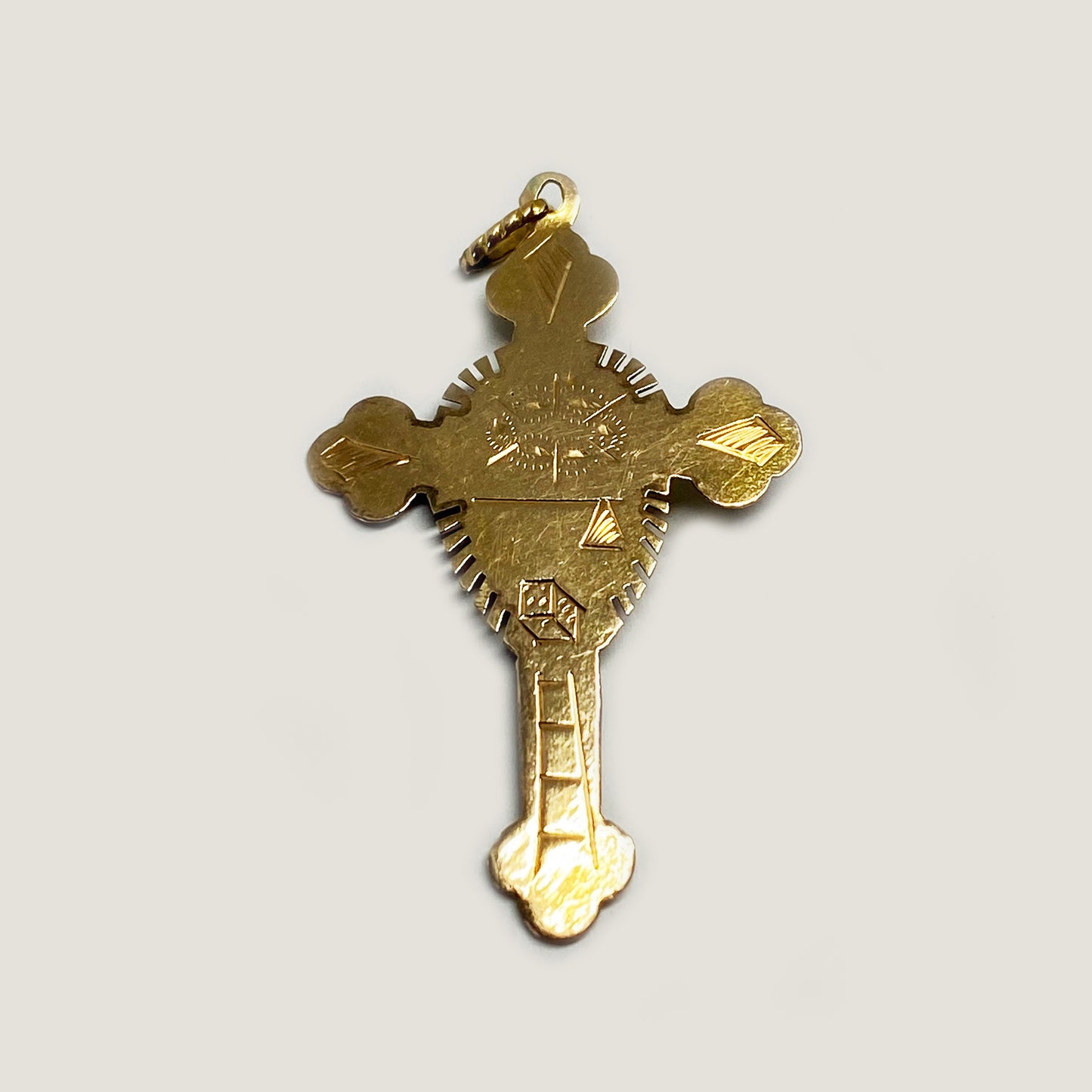 Antique 14k Gold Solid Victorian Cross - 1800s
