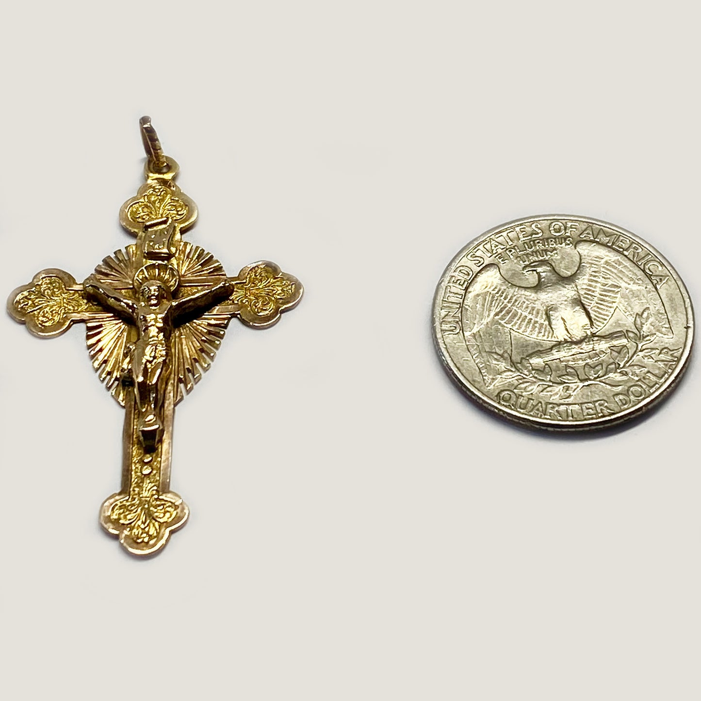 Antique 14k Gold Solid Victorian Cross - 1800s