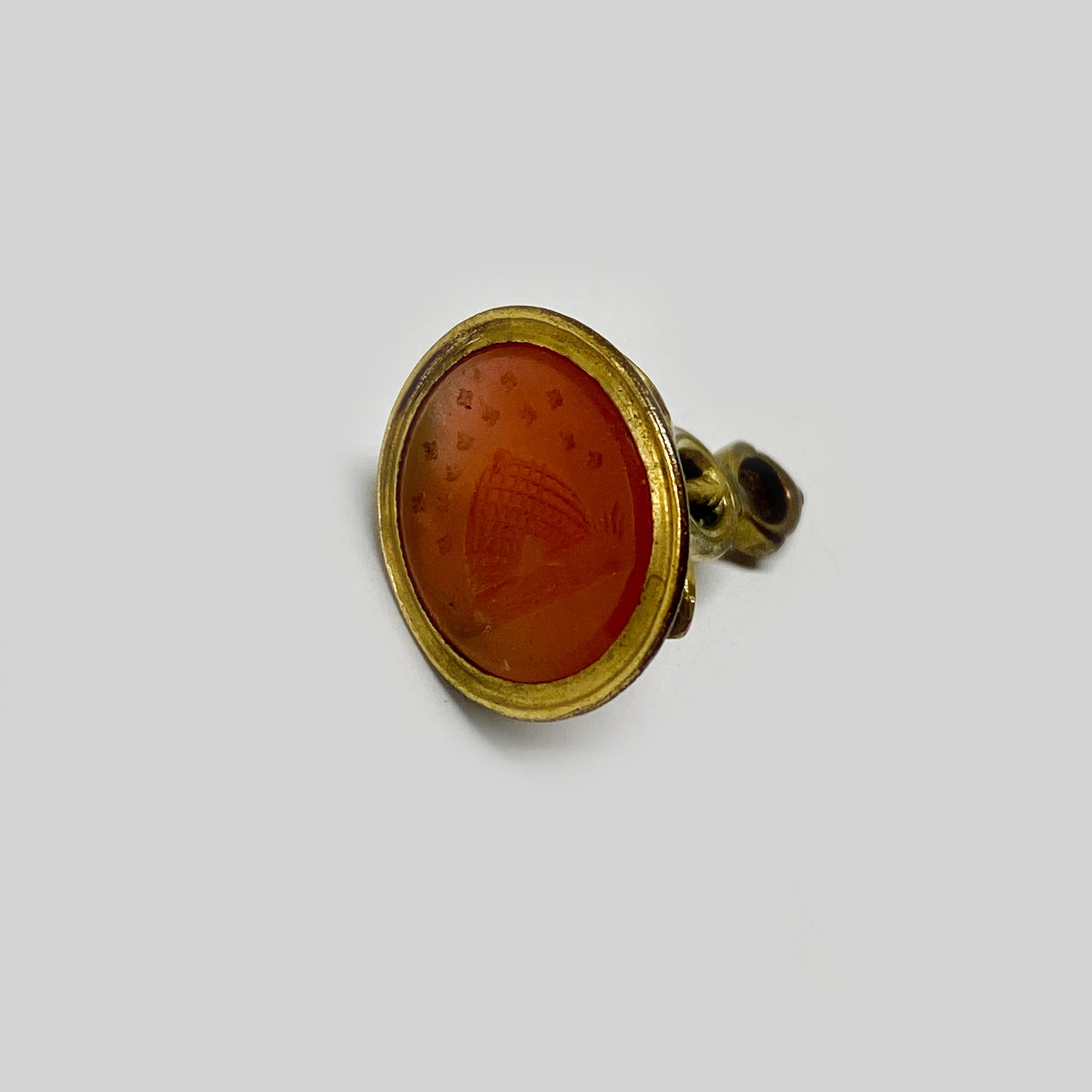 Antique Victorian Carnelian Agate Gold Cased Fob Seal Pendant