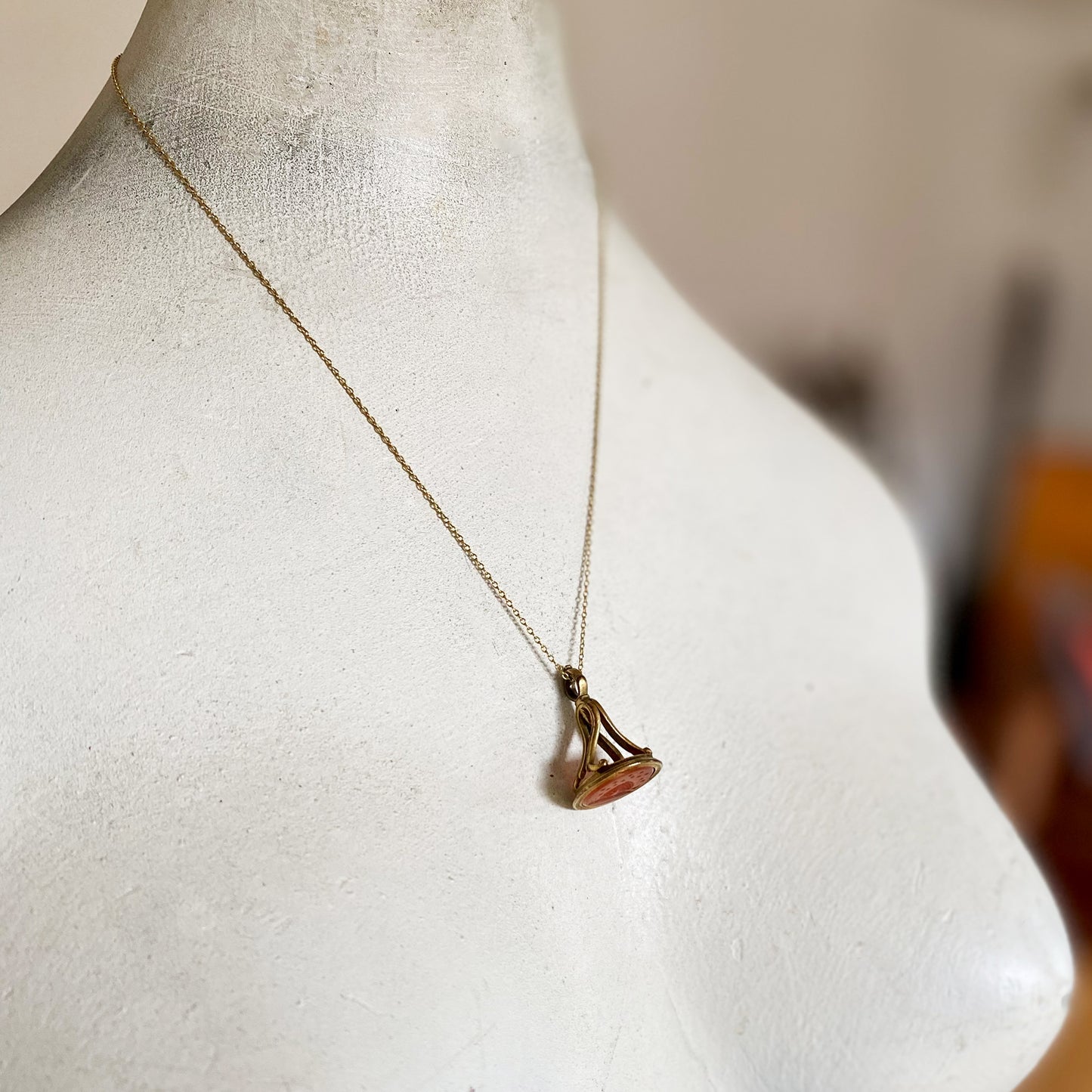 Antique Victorian Carnelian Agate Gold Cased Fob Seal Pendant