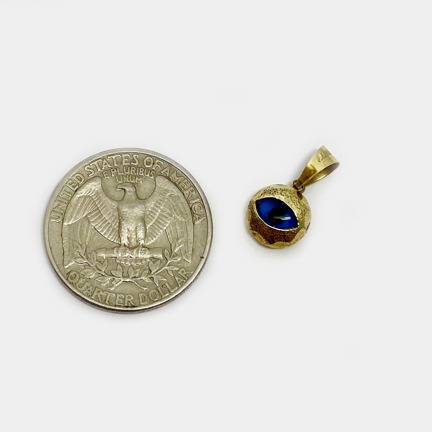 Vintage 14k Gold Glass Evil Eye Charm