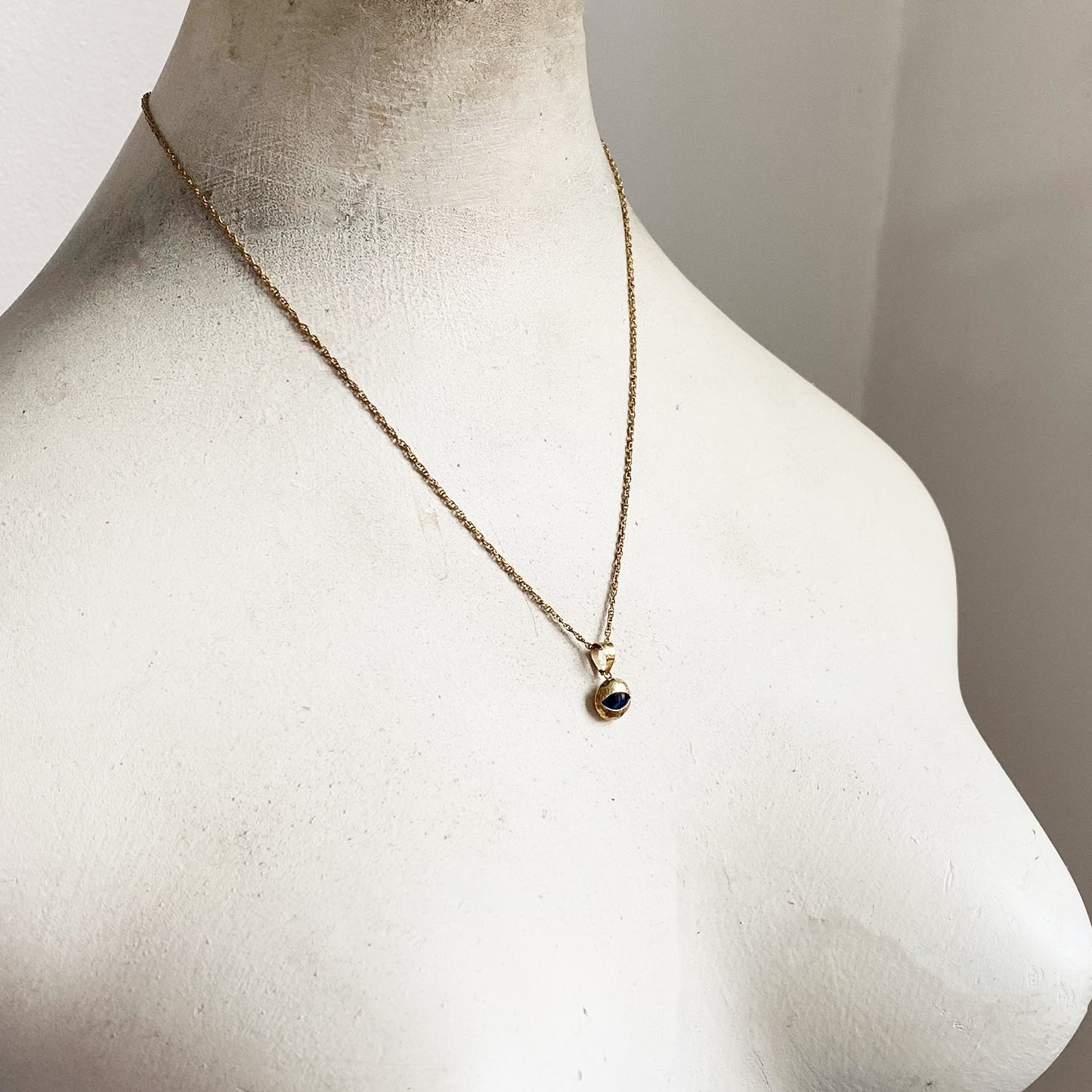 Vintage 14k Gold Glass Evil Eye Charm