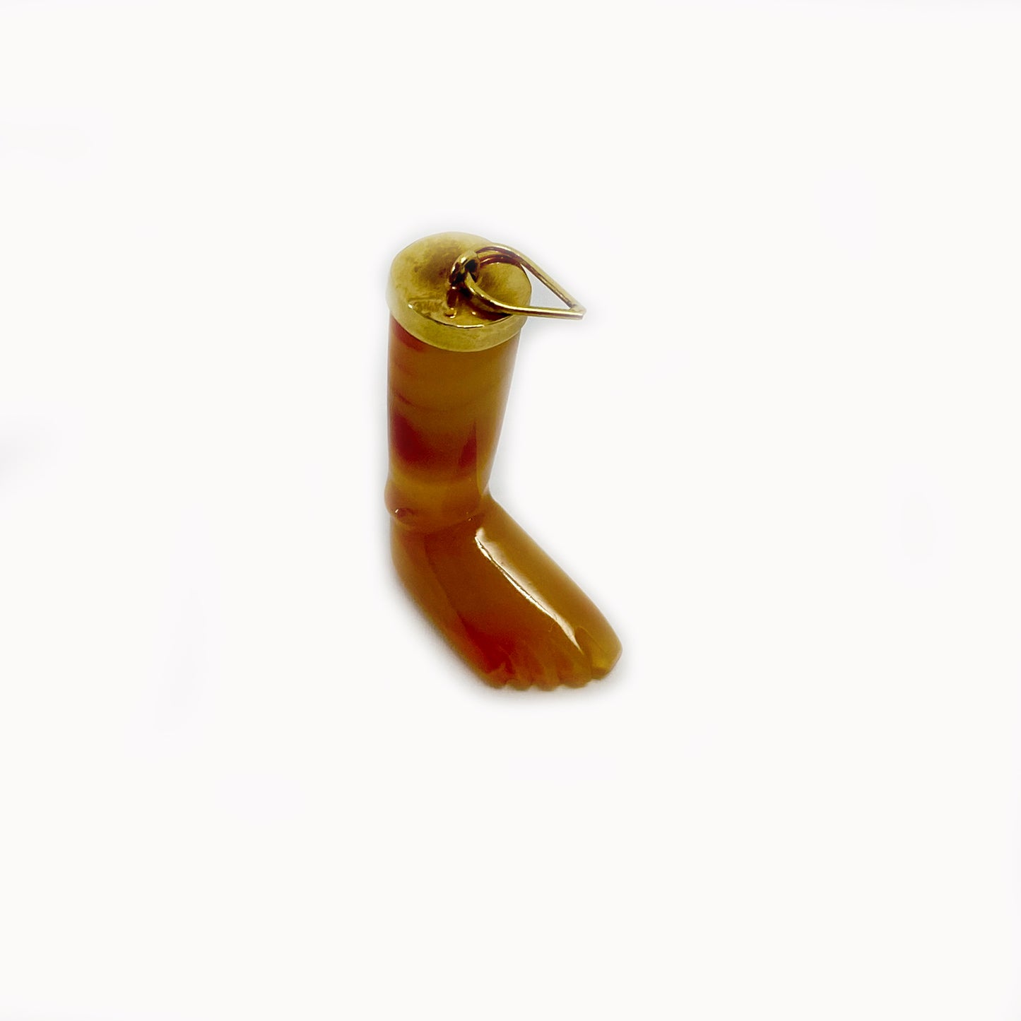Vintage 14k Gold Agate Leg Pendant