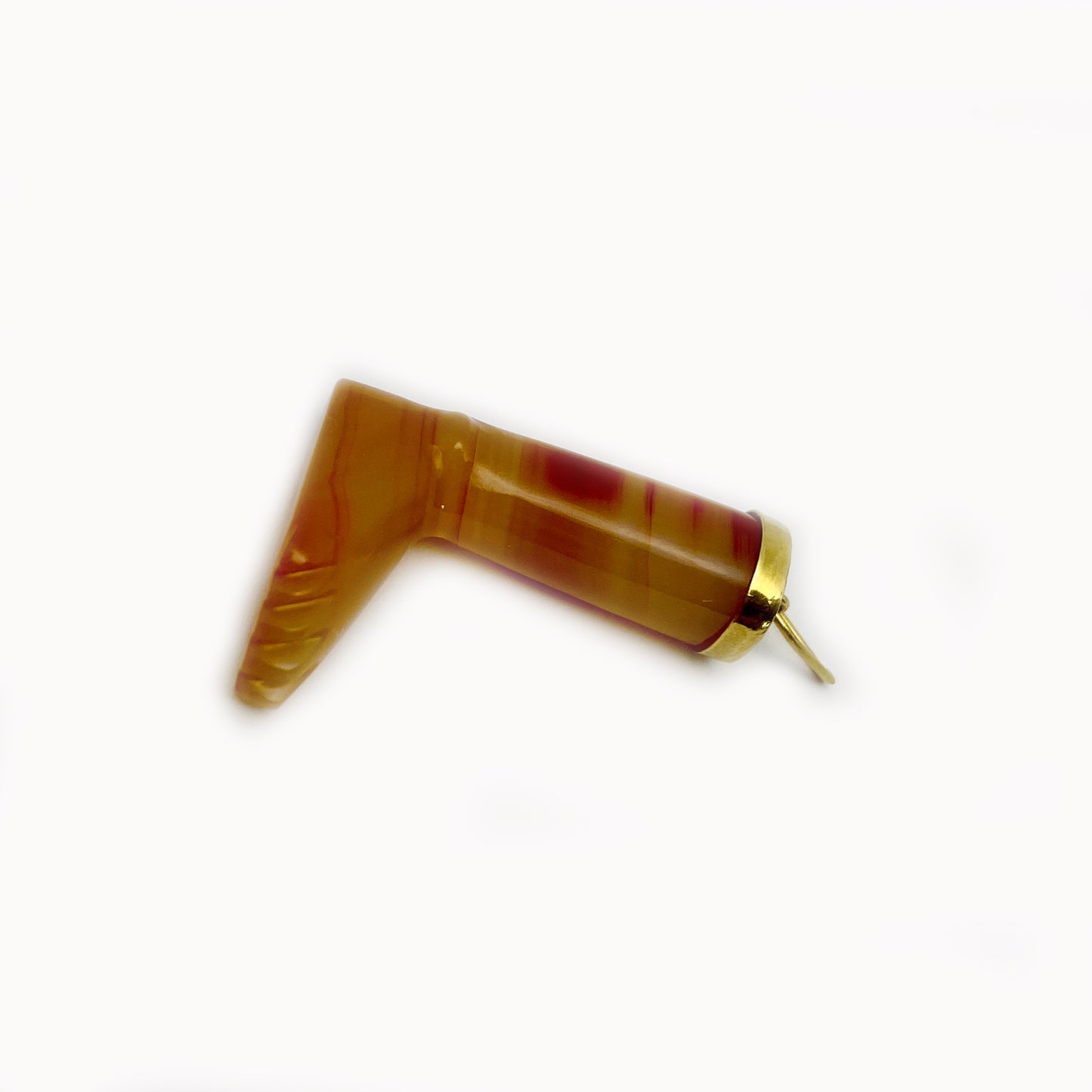 Vintage 14k Gold Agate Leg Pendant