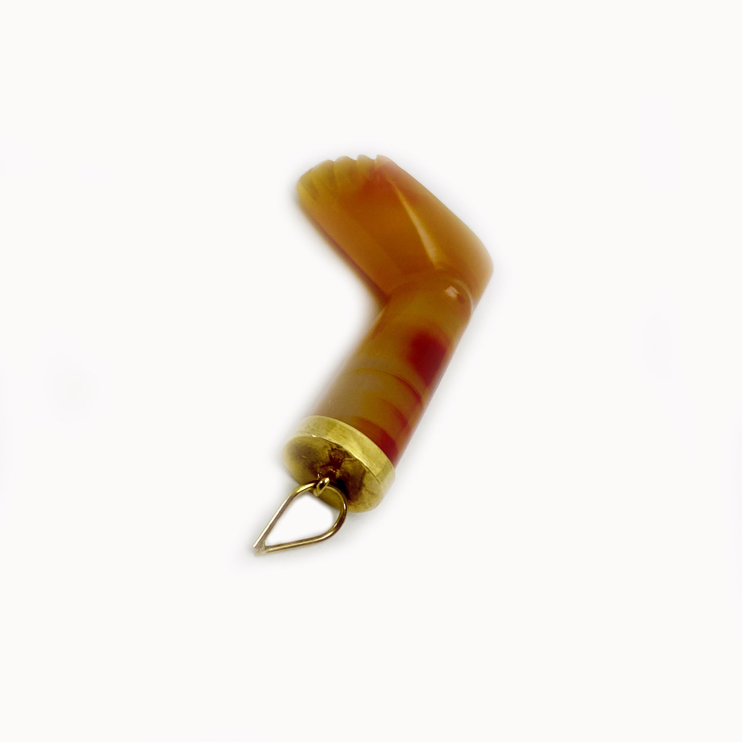 Vintage 14k Gold Agate Leg Pendant