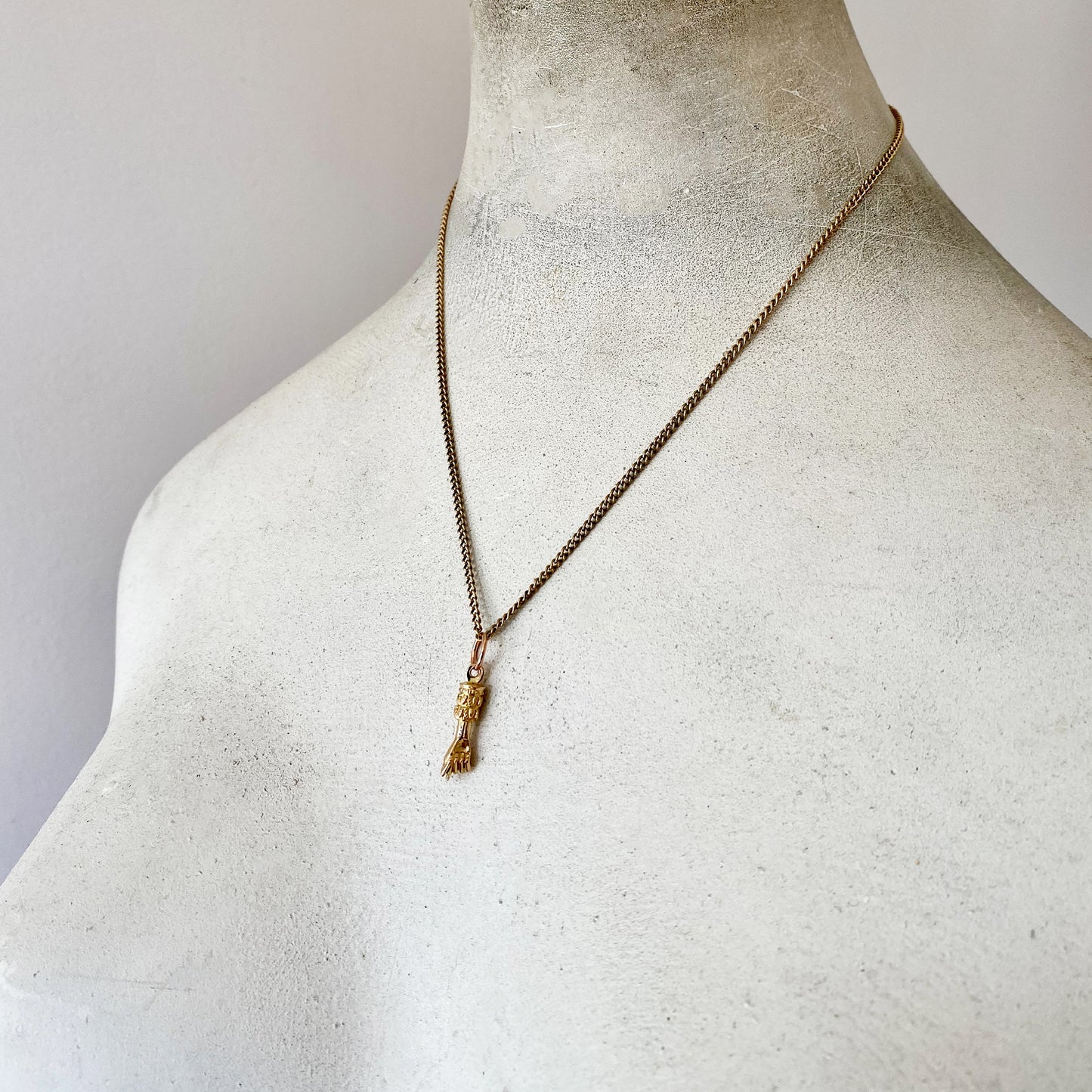 Antique 14k Gold Solid Figa Charm