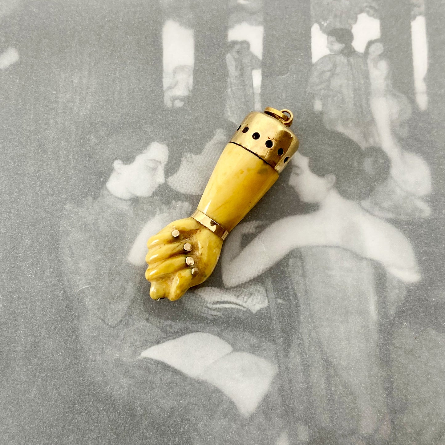 Antique 16k Bone Figa Charm