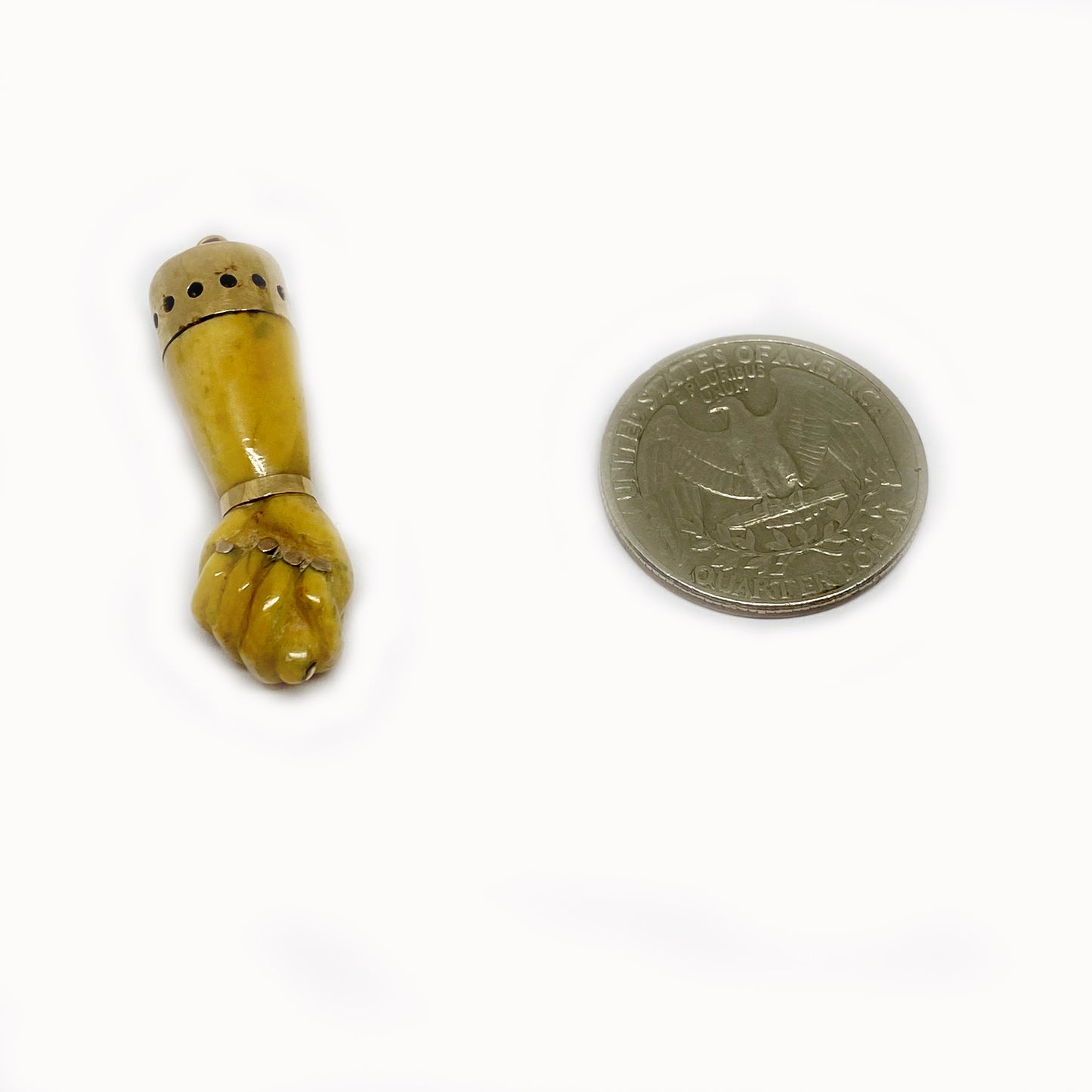 Antique 16k Bone Figa Charm