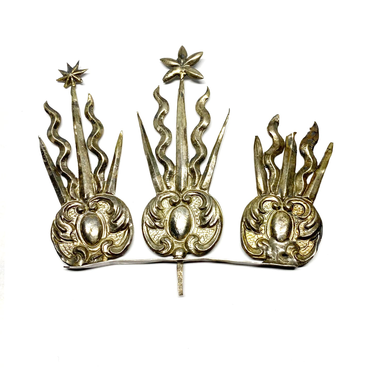Antique Santos Halo, Solid Silver Tiara, Religious Portuguese Silver