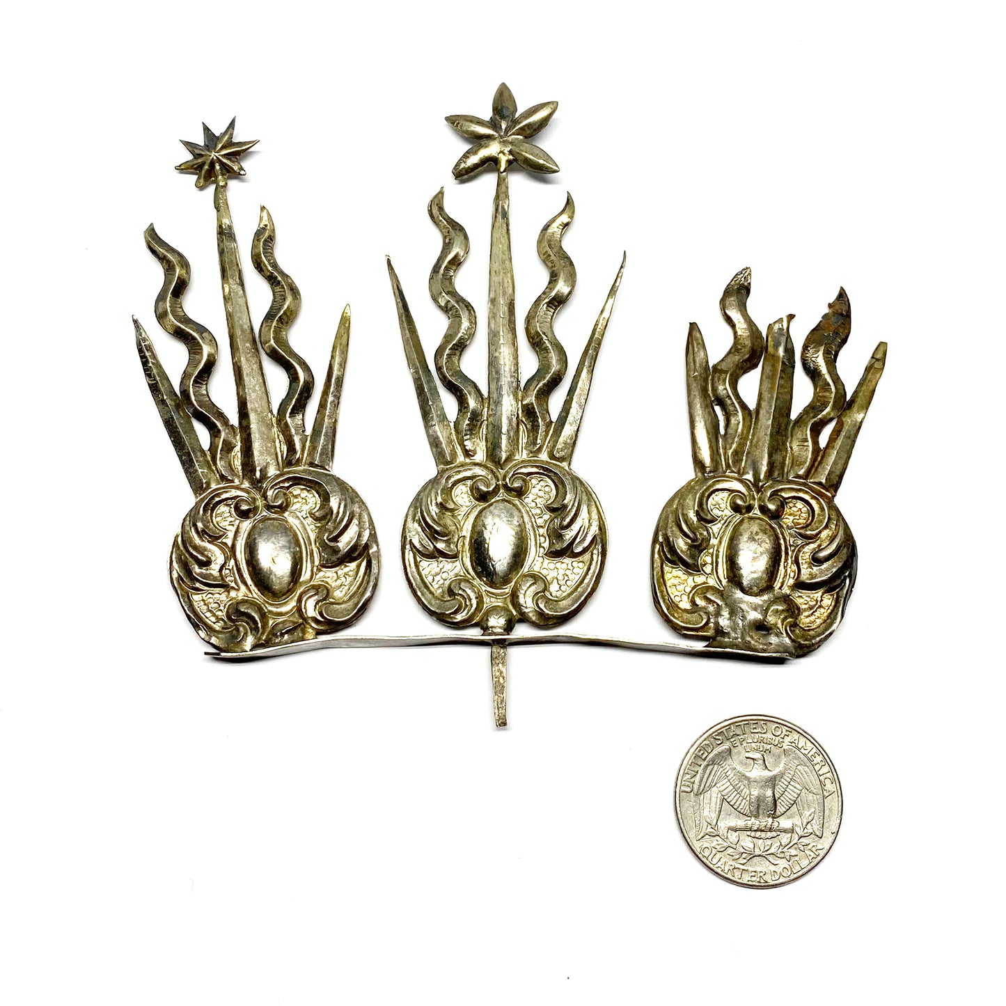 Antique Santos Halo, Solid Silver Tiara, Religious Portuguese Silver