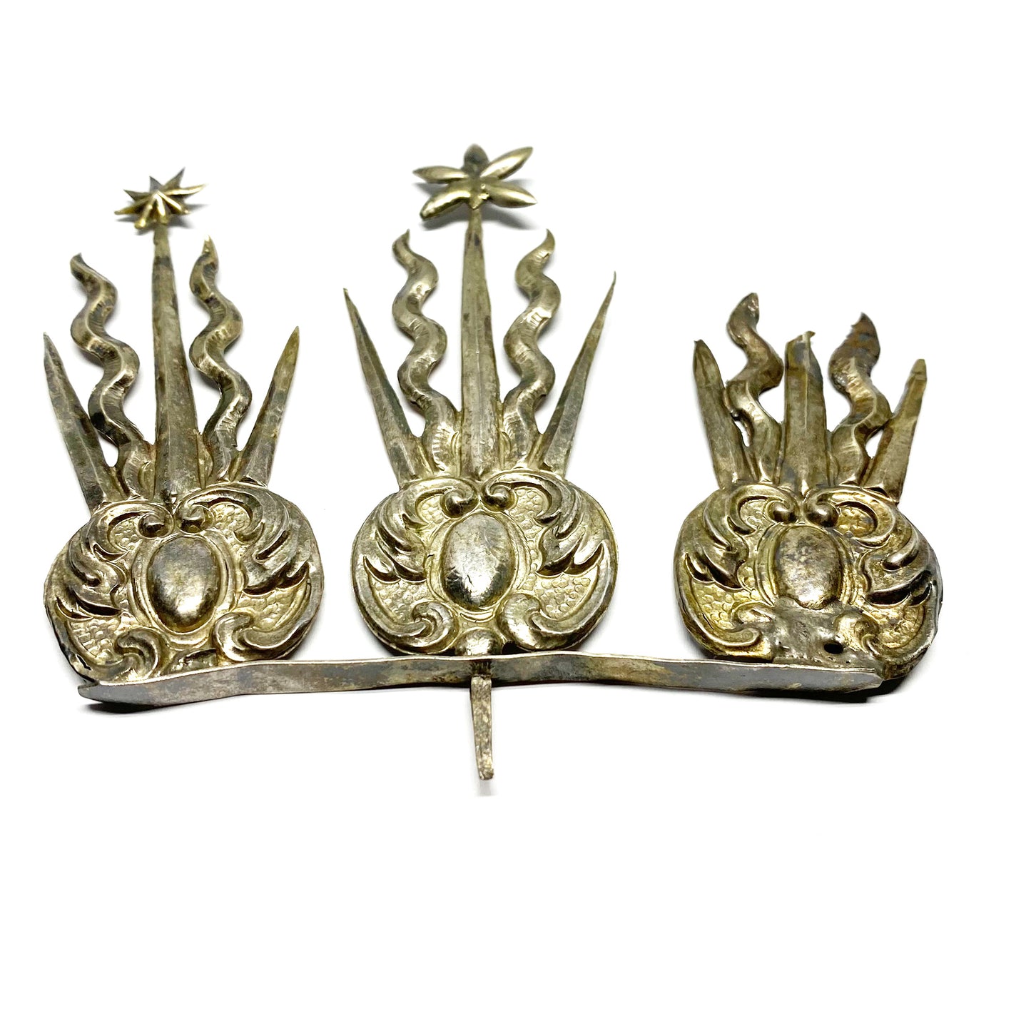 Antique Santos Halo, Solid Silver Tiara, Religious Portuguese Silver
