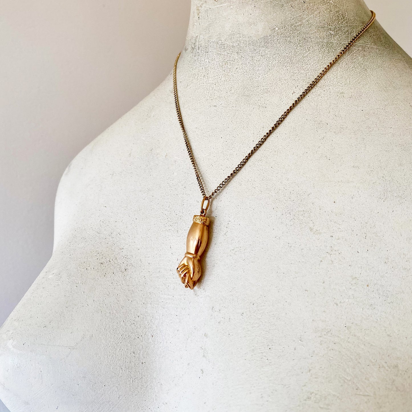 Antique 14k Gold Puffed Figa Charm