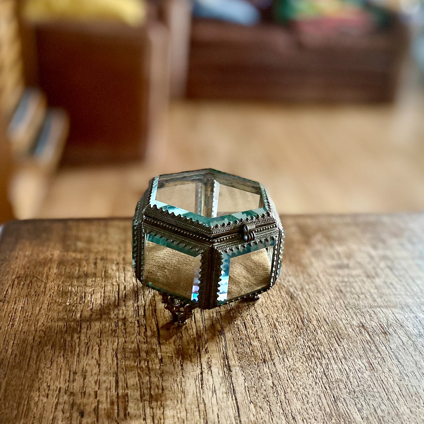 Antique French Gilt Metal Jewellery Box