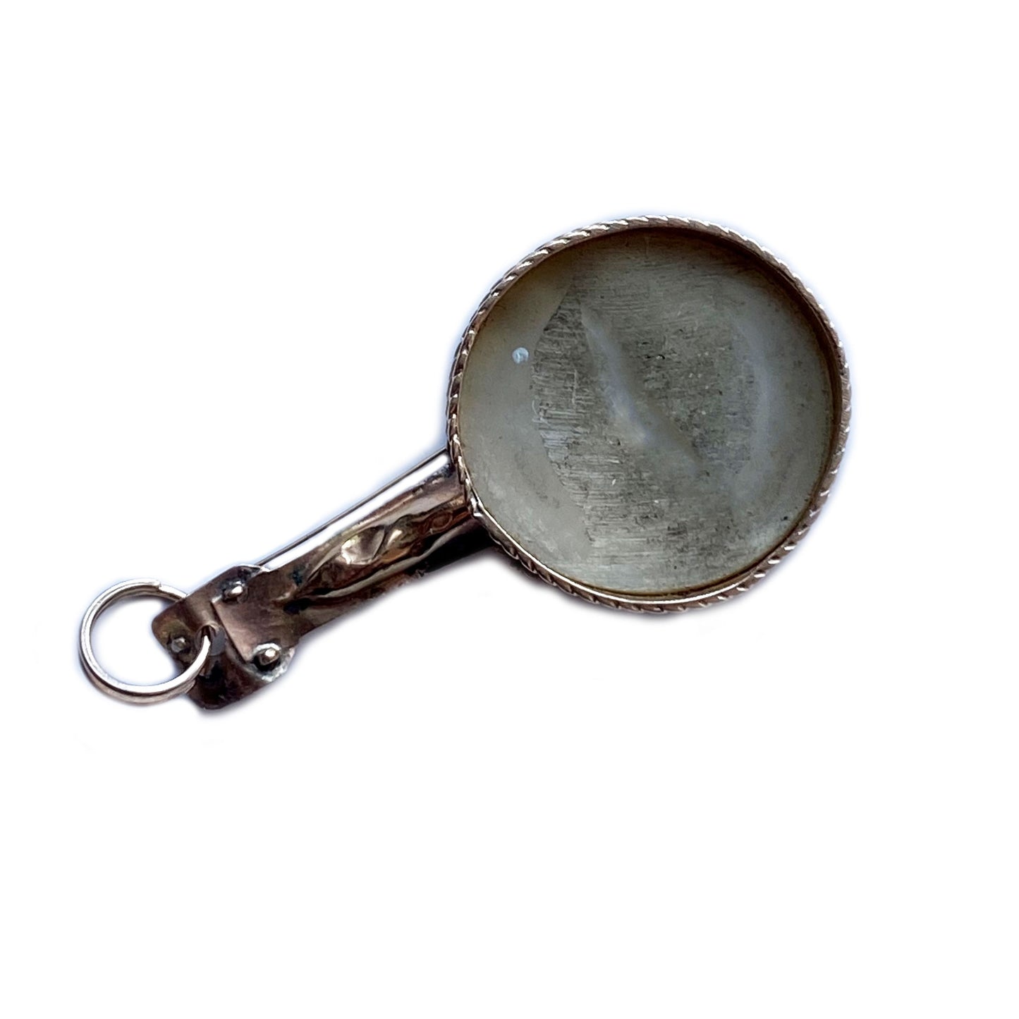 Antique 14k Gold 1920s Mother of Pearl Banjo Instrument Pendant (1117)
