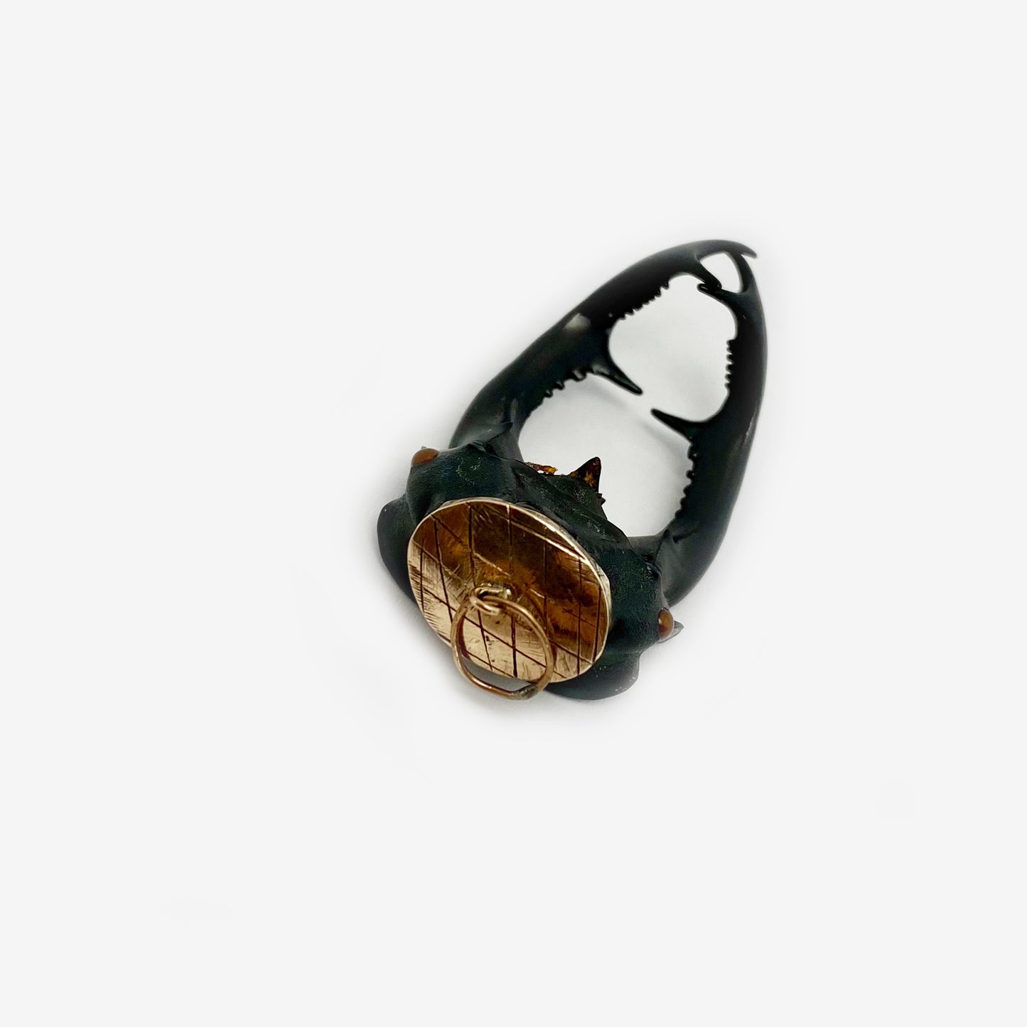 Victorian Gold Plated Beetle Horn Pendant