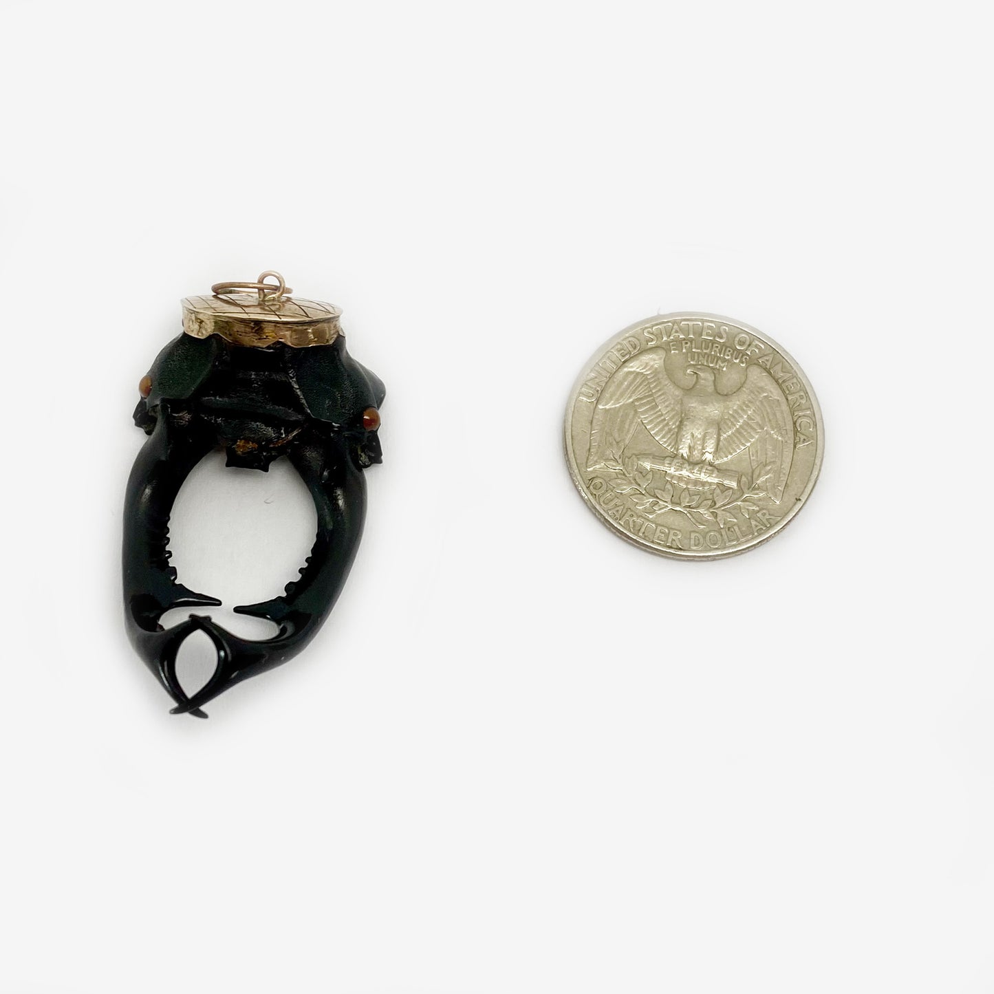 Victorian Gold Plated Beetle Horn Pendant