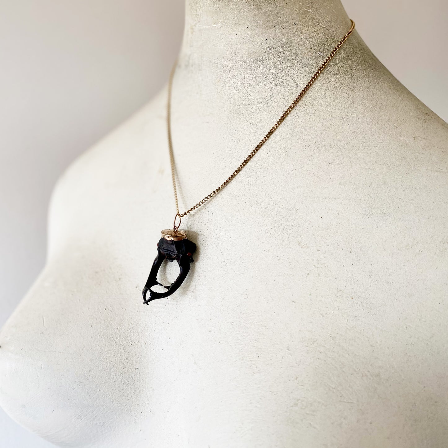 Victorian Gold Plated Beetle Horn Pendant