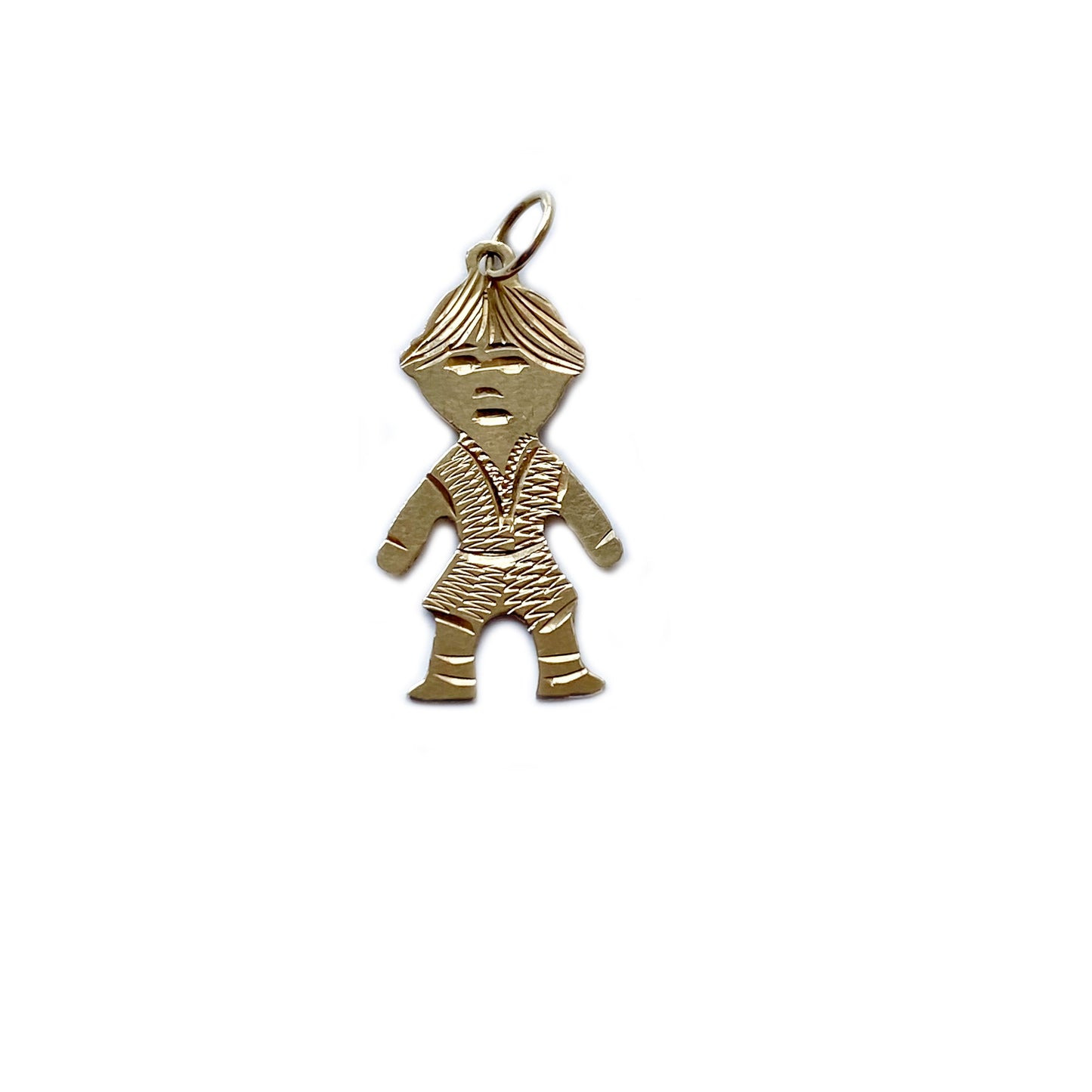 Vintage 18K Gold Silhouette Child Boy Pendant (1124A)