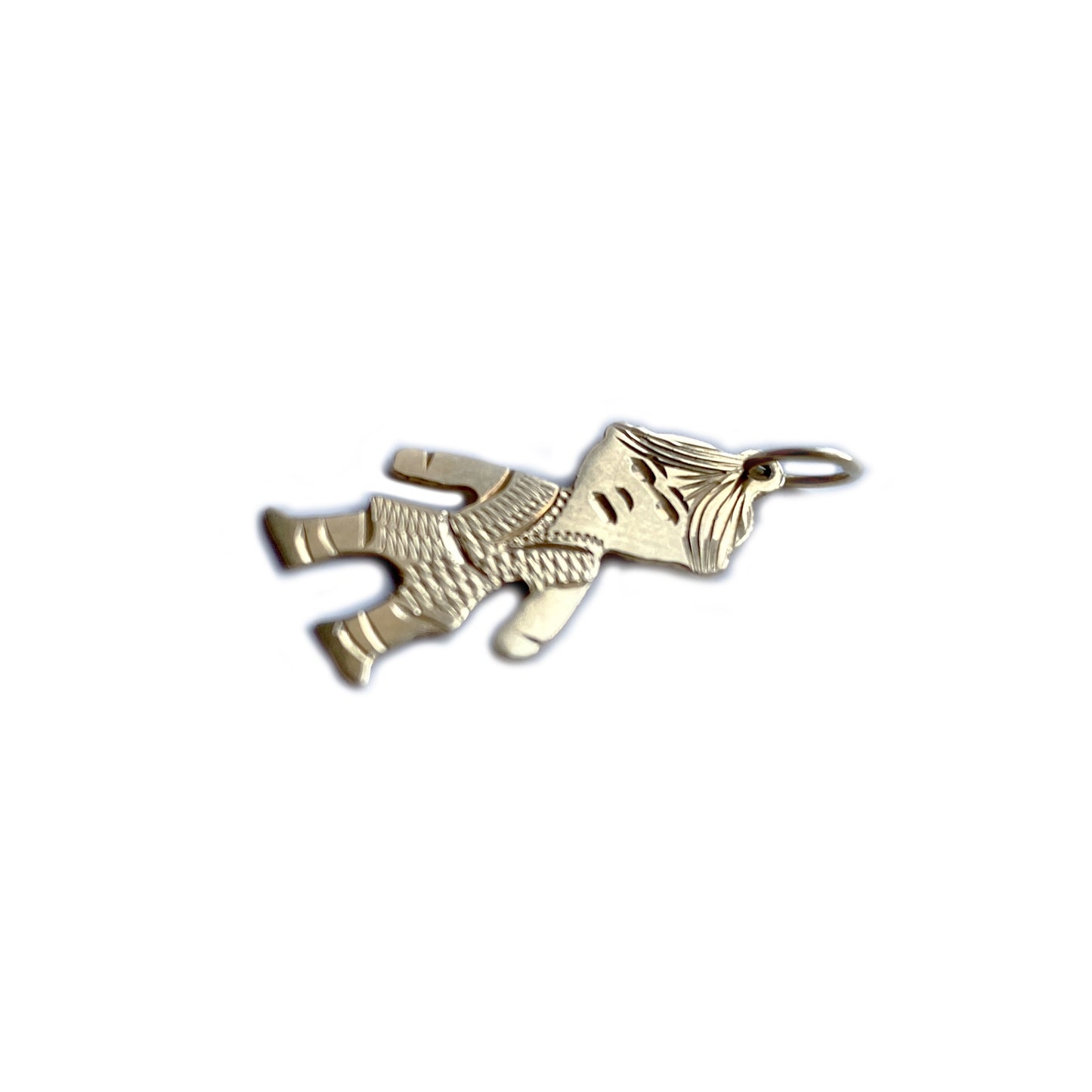 Vintage 18K Gold Silhouette Child Boy Pendant (1124A)