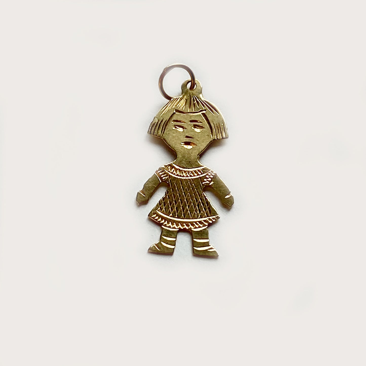 Vintage 18K Gold Silhouette Child Pendant