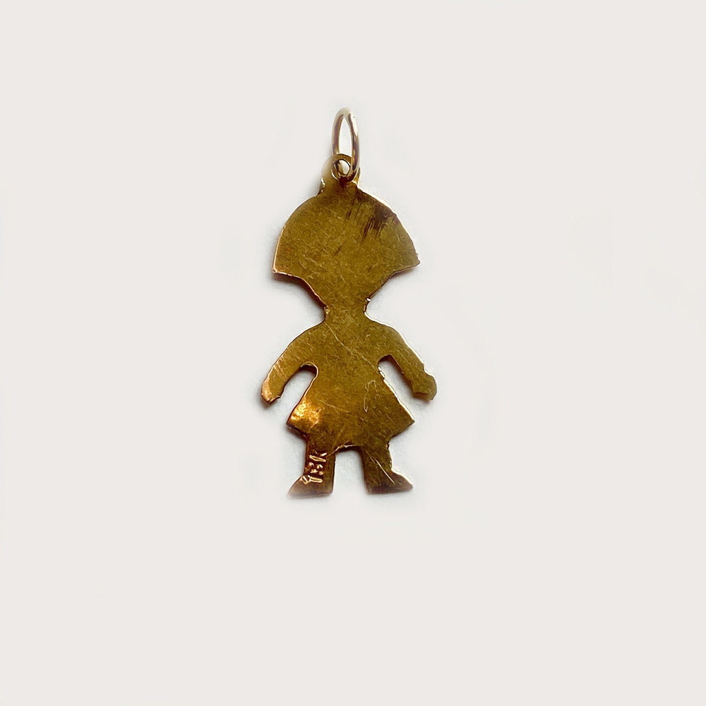 Vintage 18K Gold Silhouette Child Pendant