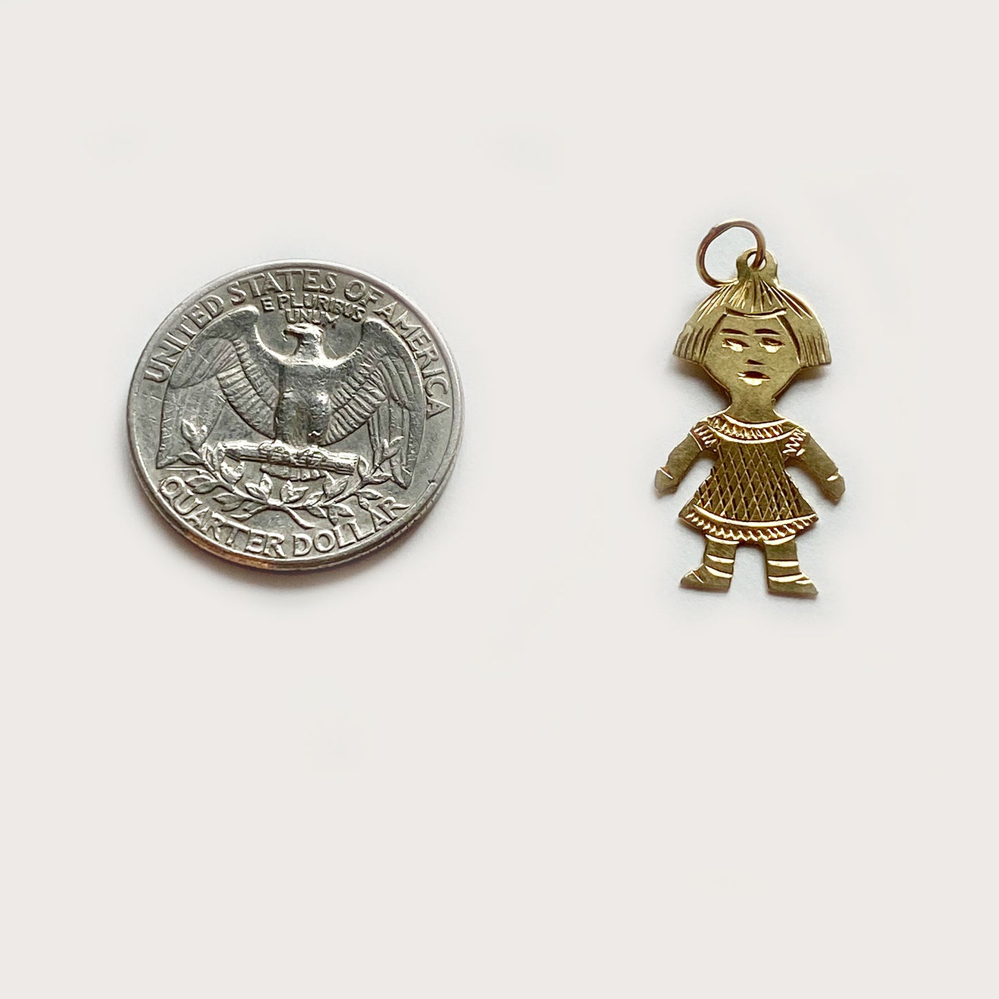Vintage 18K Gold Silhouette Child Pendant