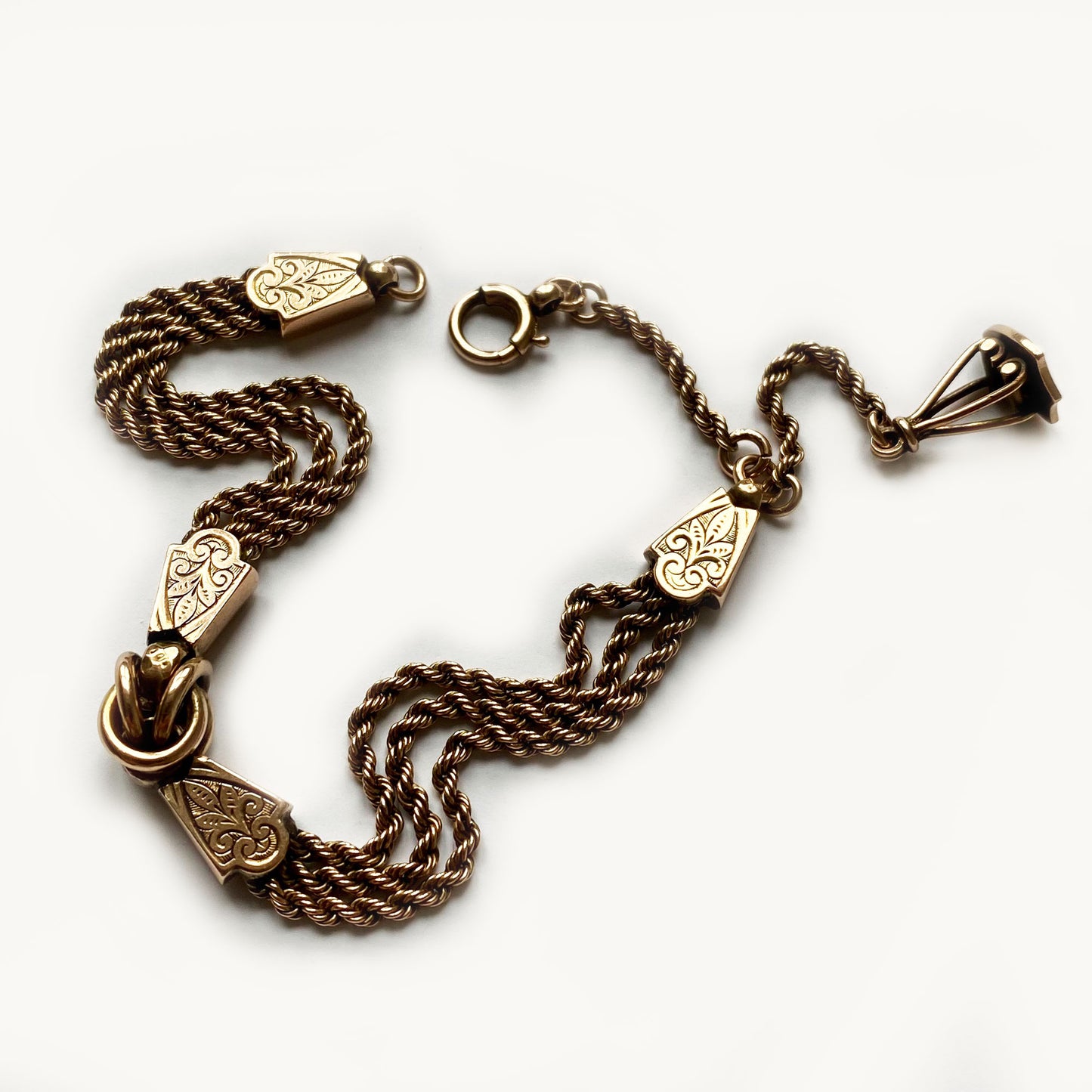 Antique Victorian 9k Rose Gold Abertina Bracelet