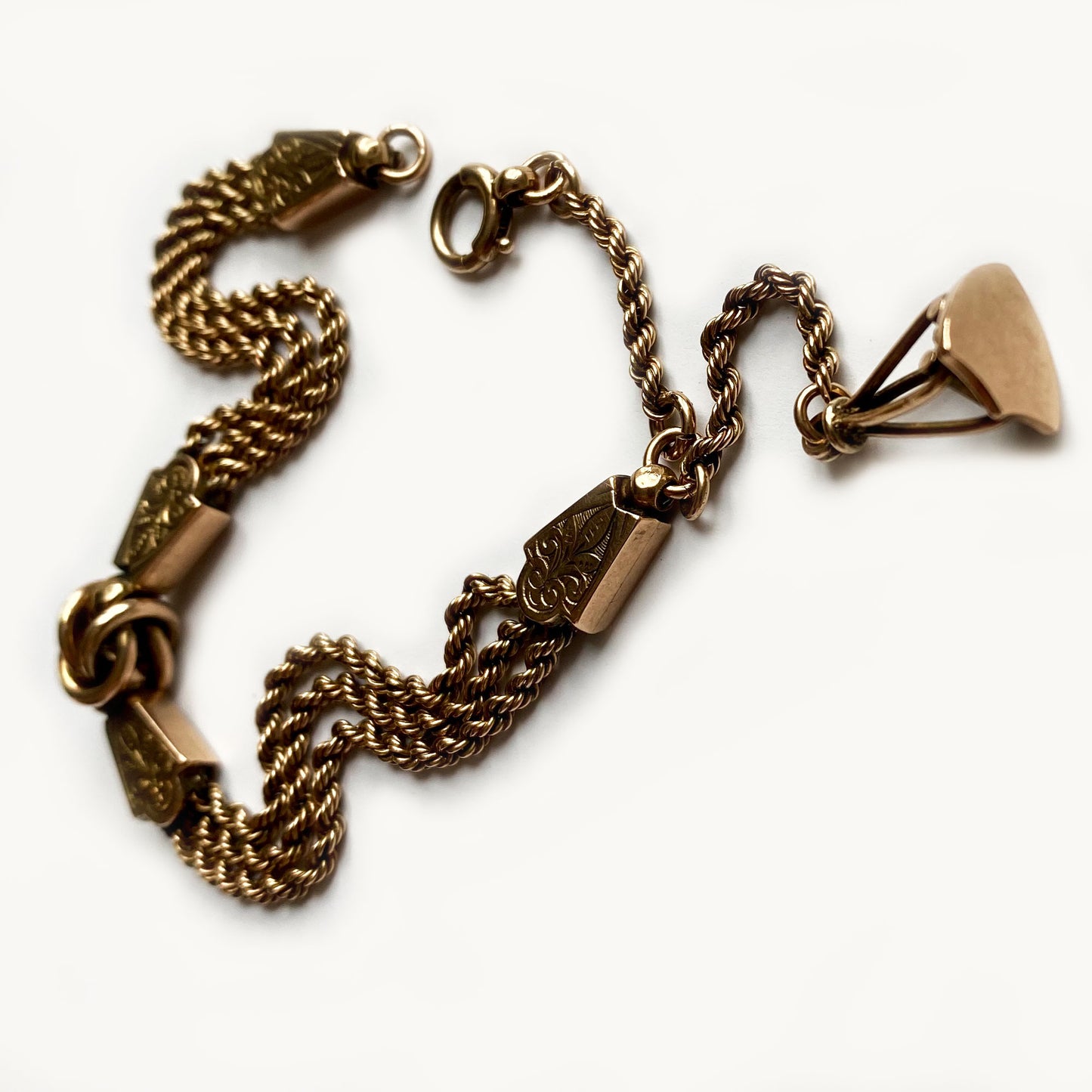 Antique Victorian 9k Rose Gold Abertina Bracelet